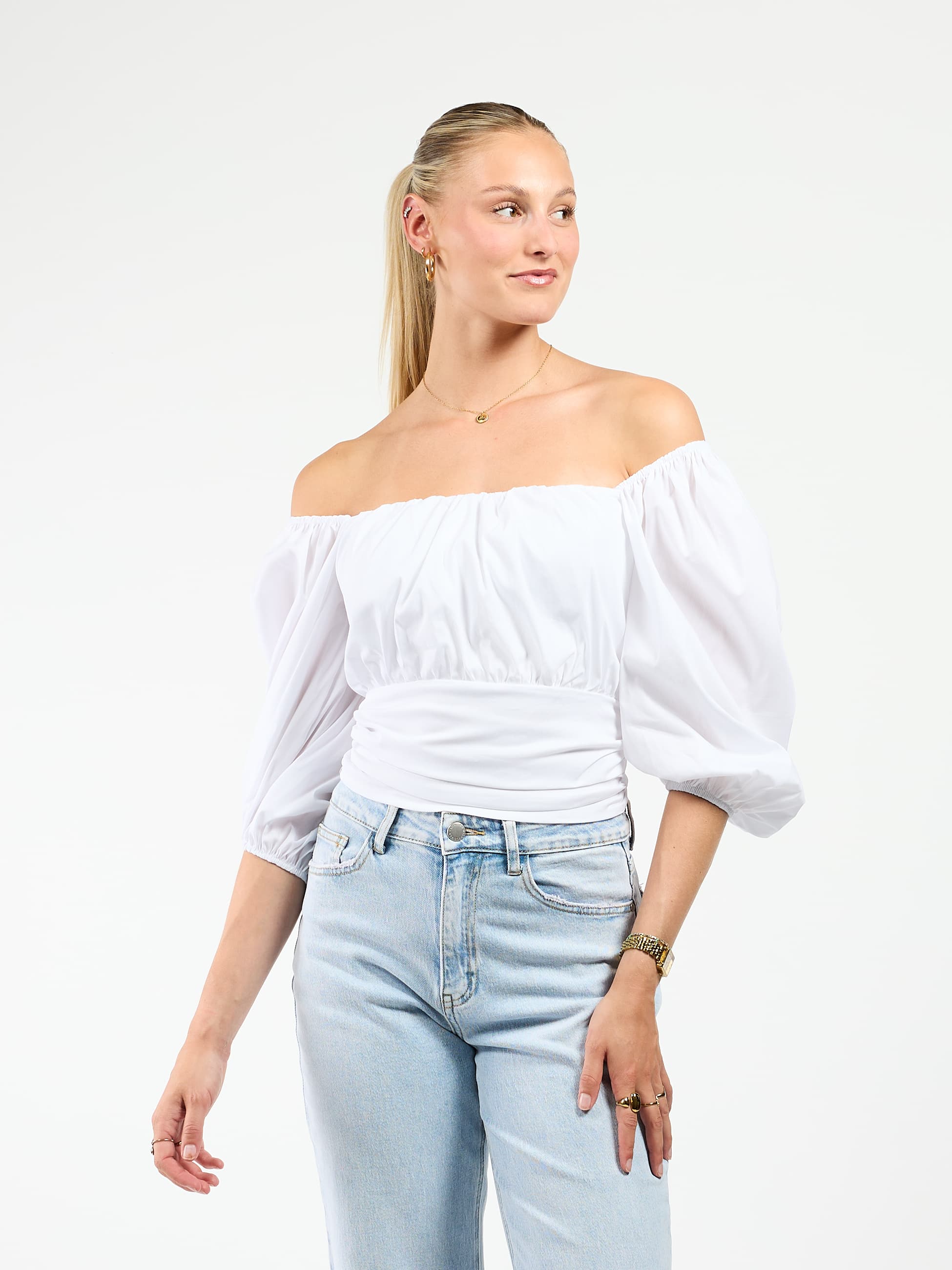 Aimy blouse | Wit | Tall