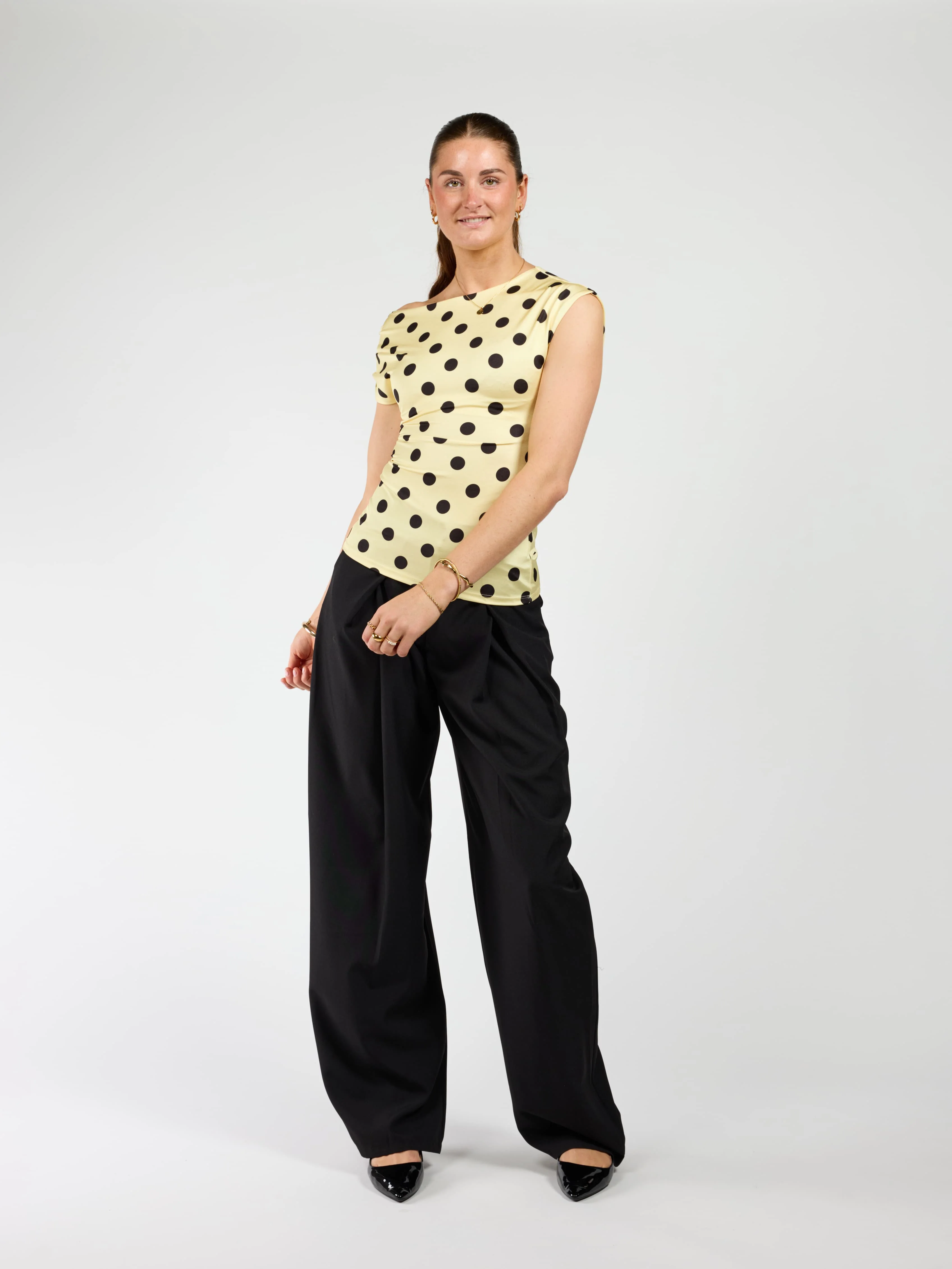Amber Polkadot top | Geel zwart | Tall - Image 4