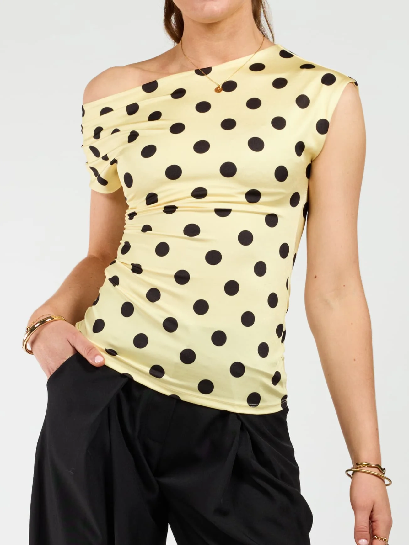 Amber Polkadot top | Geel zwart | Tall - Image 5