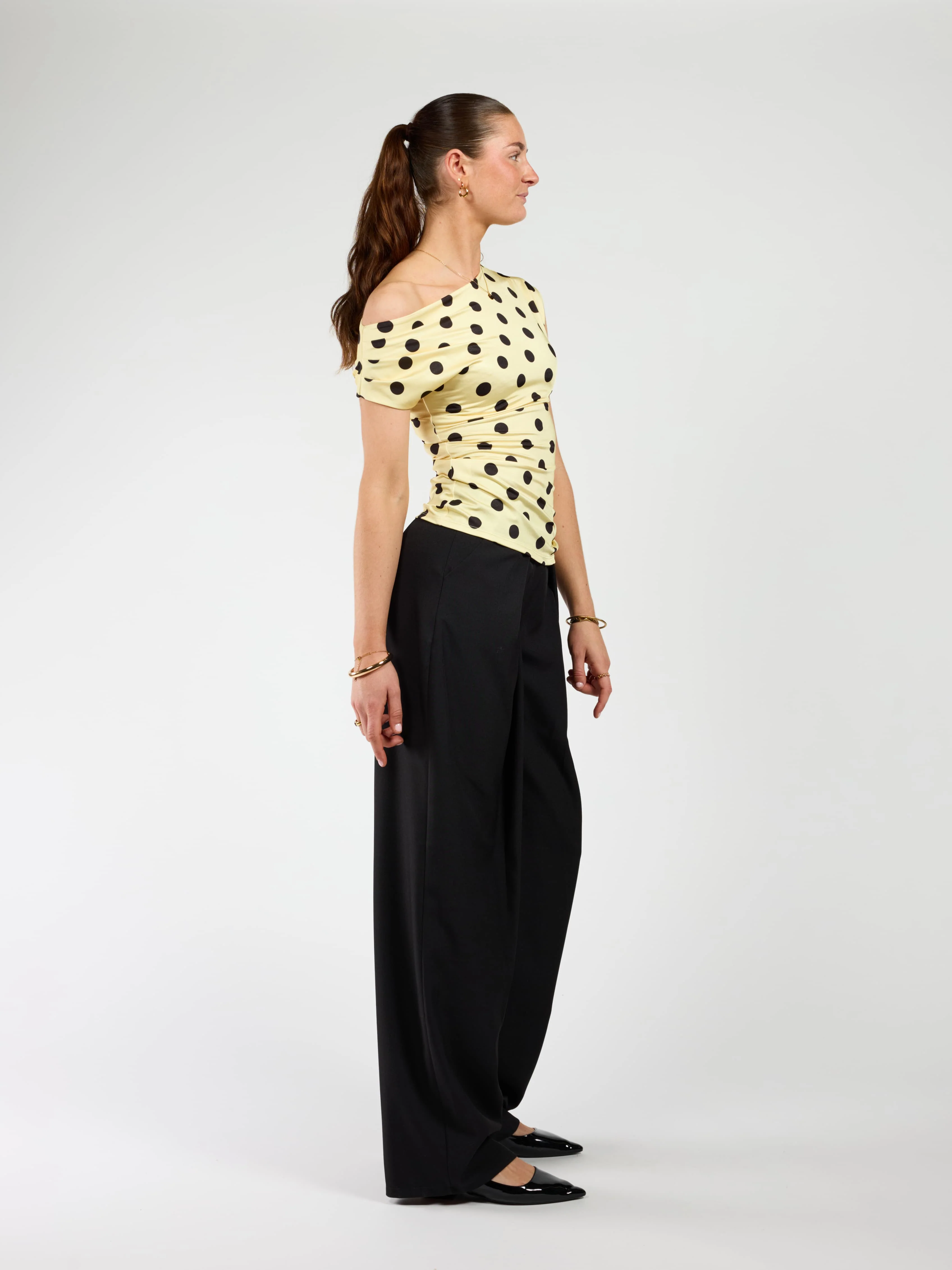 Amber Polkadot top | Geel zwart | Tall - Image 7