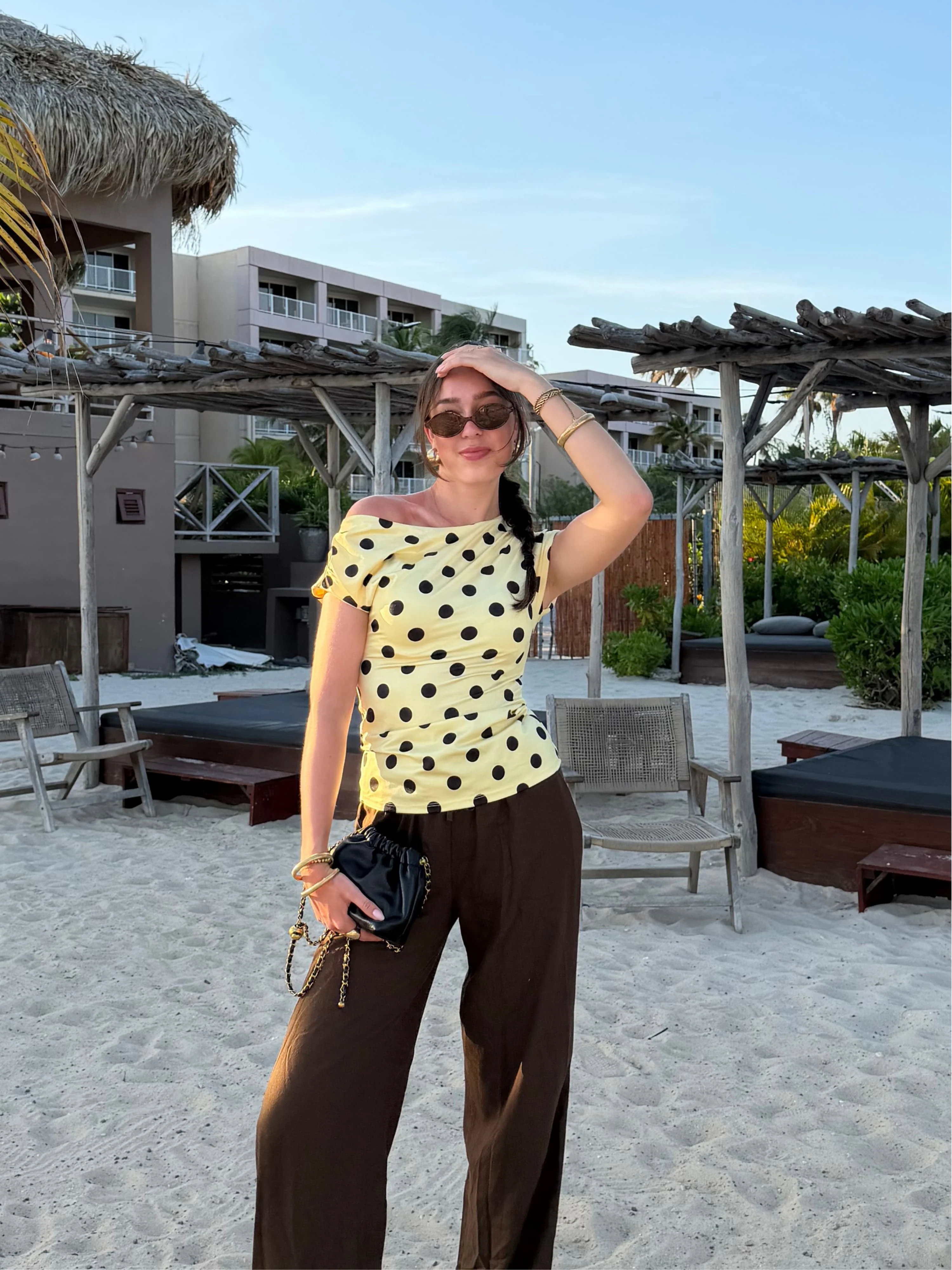 Amber Polkadot top | Geel zwart | Tall - Image 9