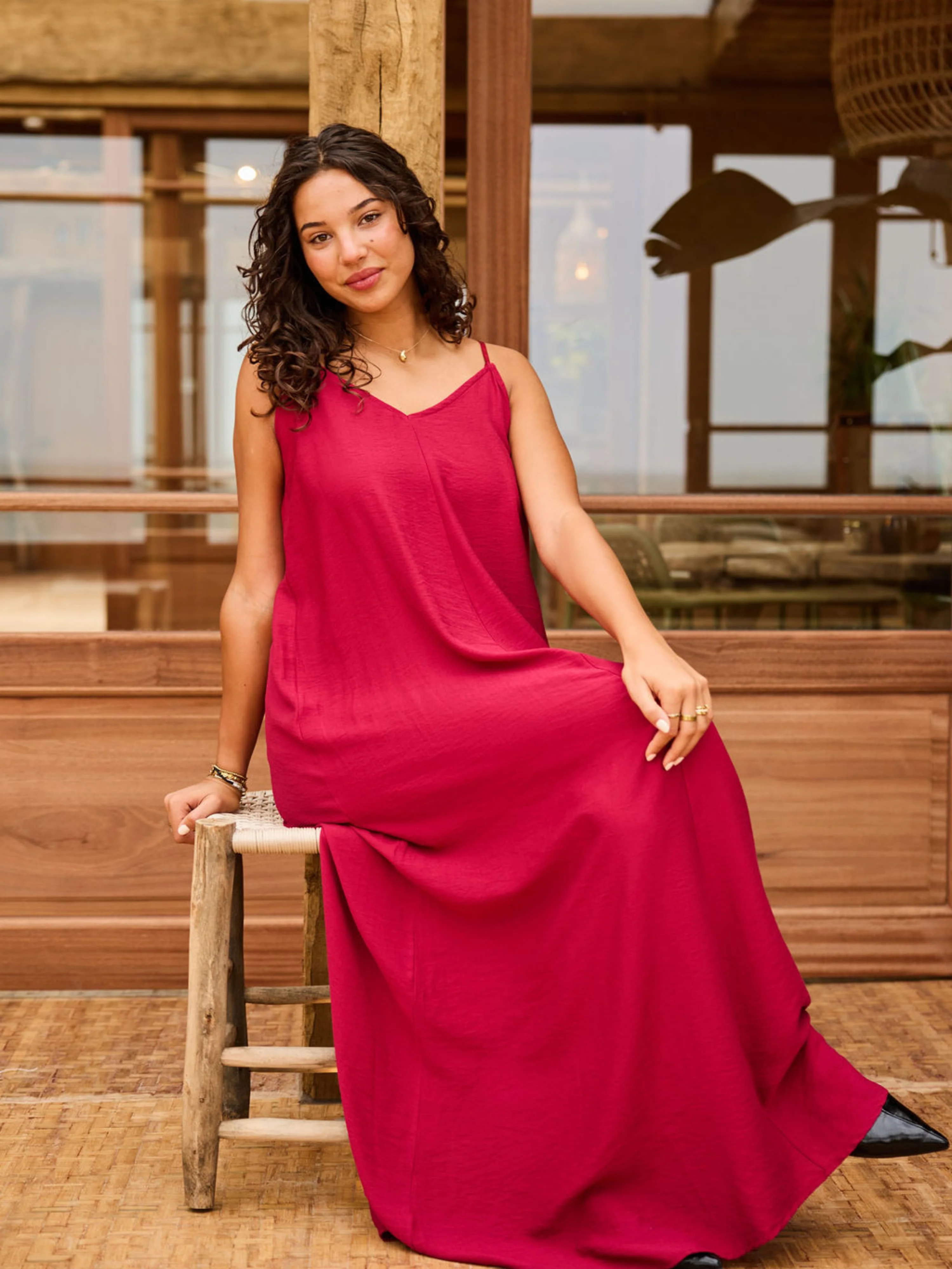 Anna Maxi Dress | Bordeaux | Tall - Image 7