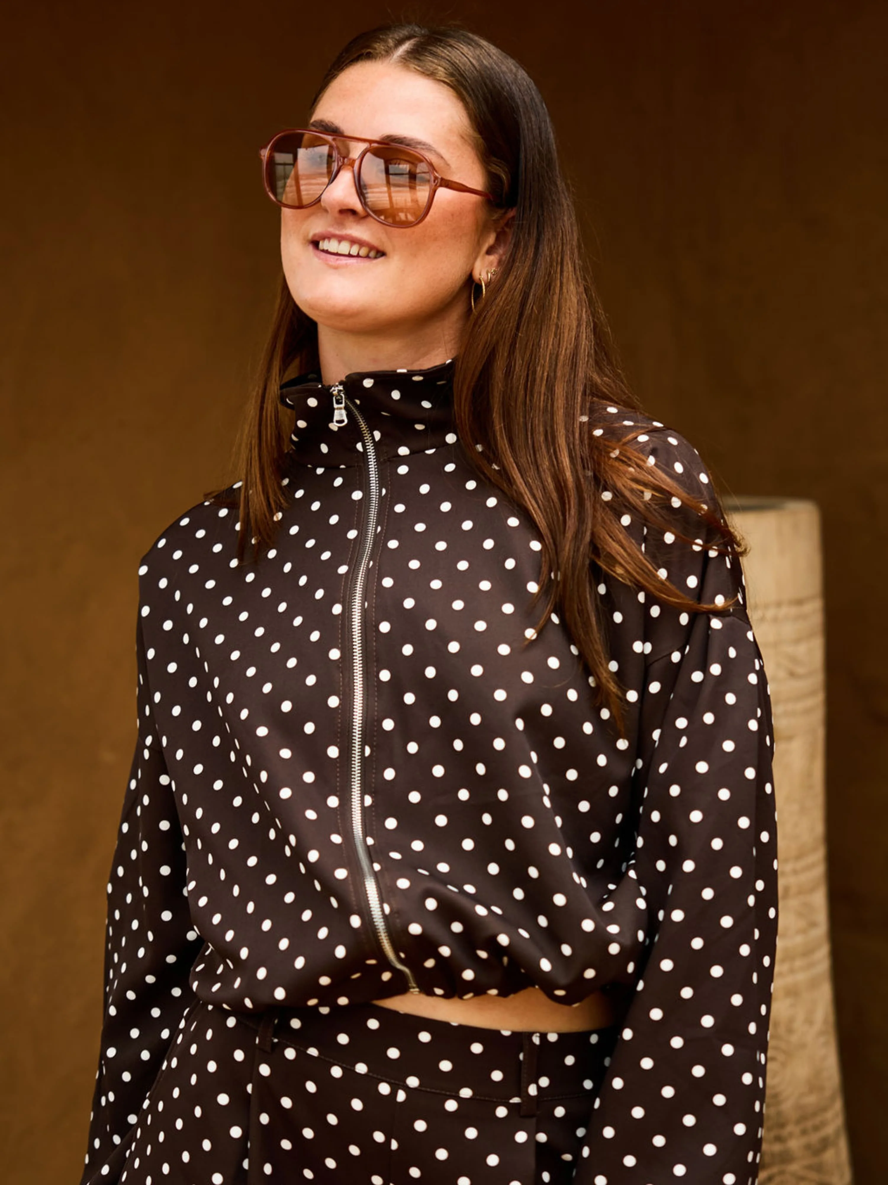 Ava Polkadot jack | Donkerbruin | Tall - Image 6