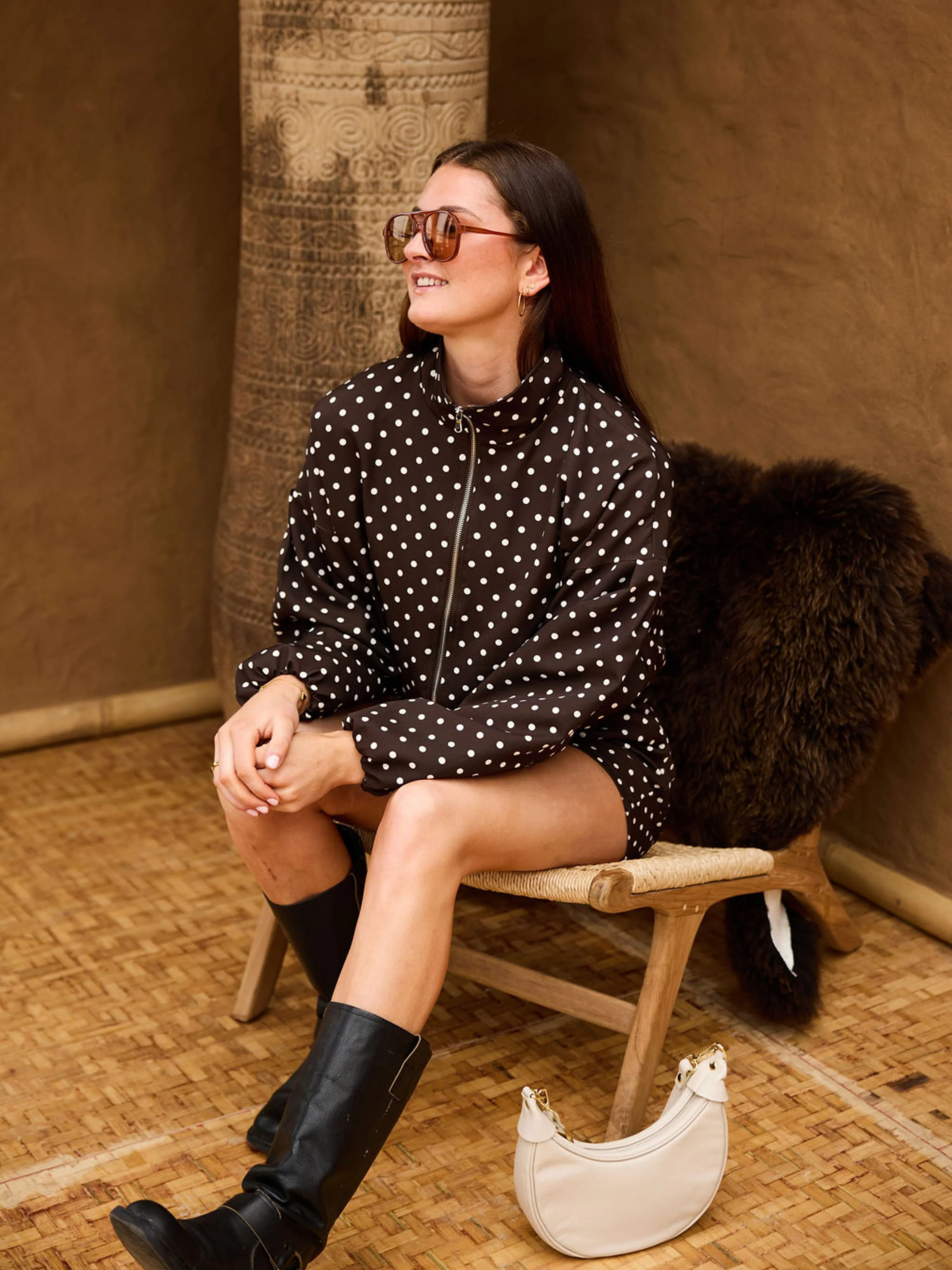 Ava Polkadot jack | Donkerbruin | Tall - Image 7