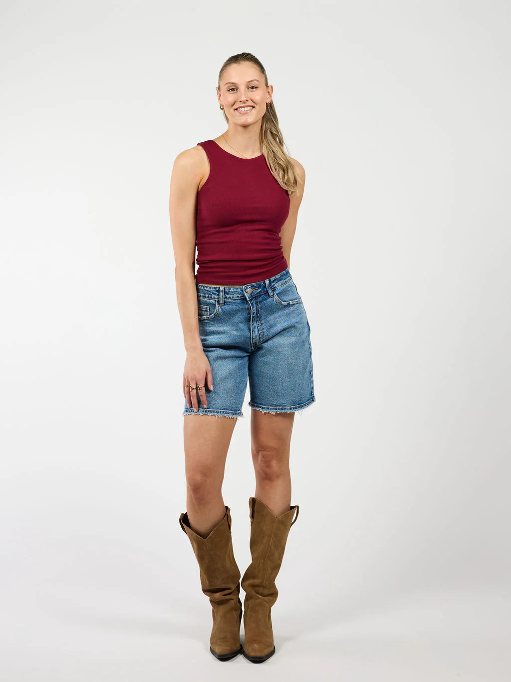 Noa Basic Tank Top | Berry | Tall - Image 3