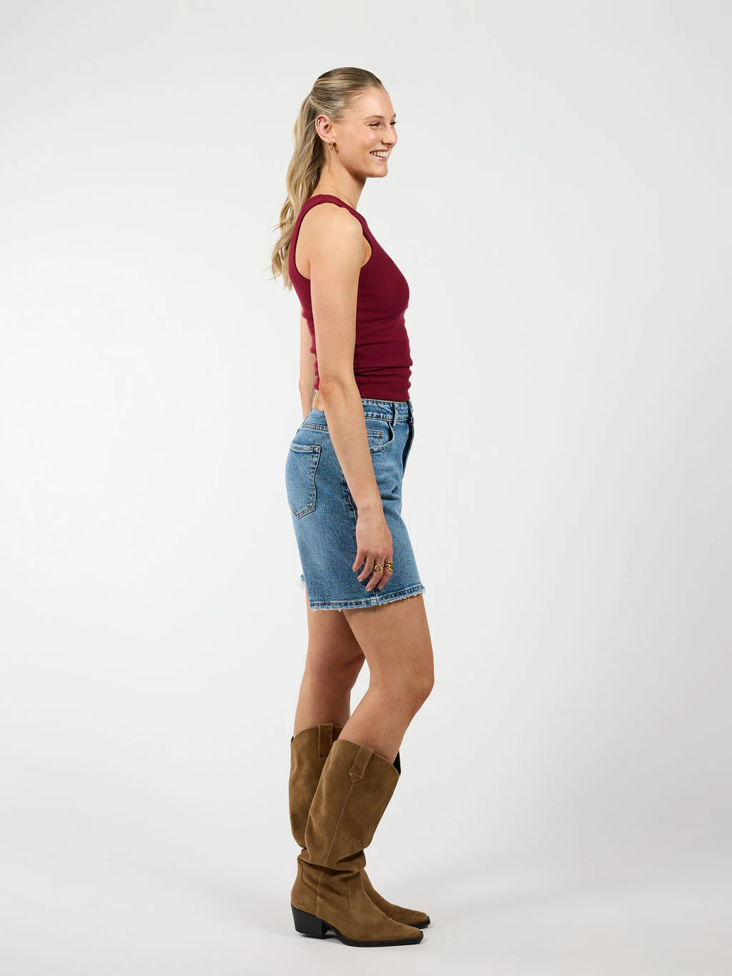 Noa Basic Tank Top | Berry | Tall - Image 4