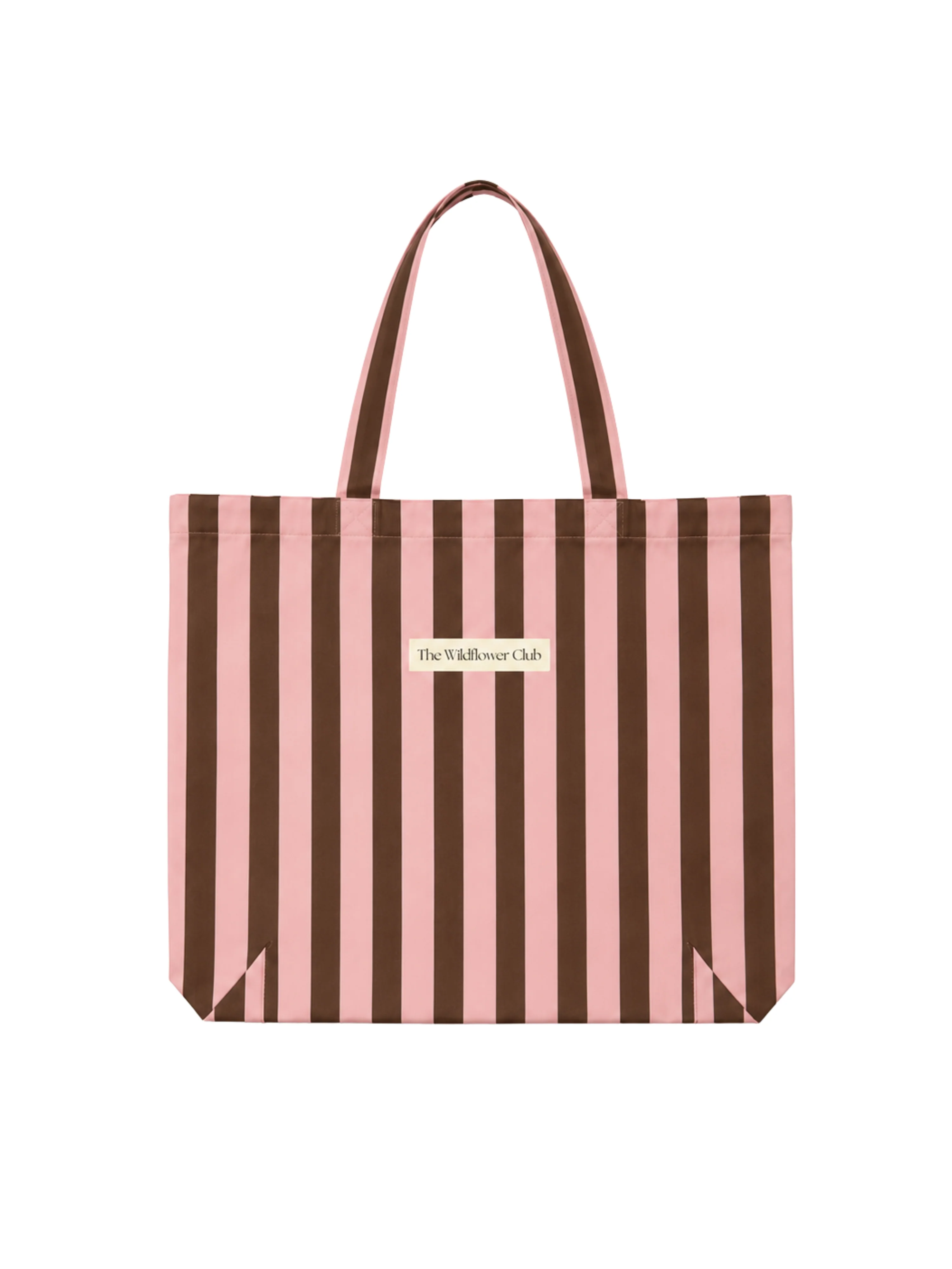 Canvas tas | Roze bruin gestreept | The Wildflower Club