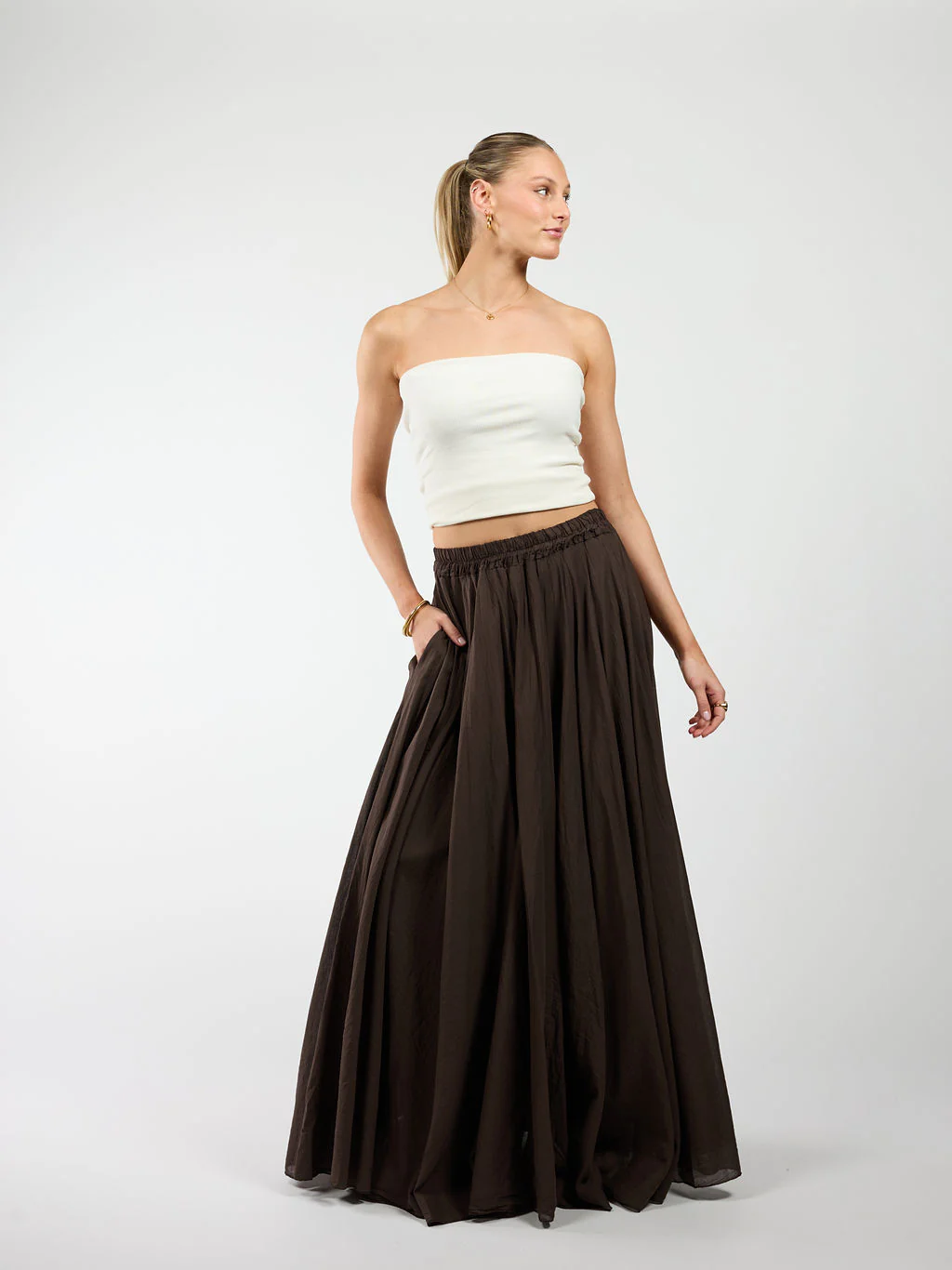 Celine Maxi Rok | Donkerbruin | Tall - Image 3