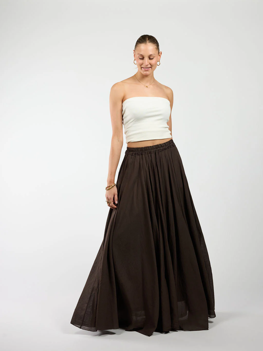 Celine Maxi Rok | Donkerbruin | Tall - Image 5