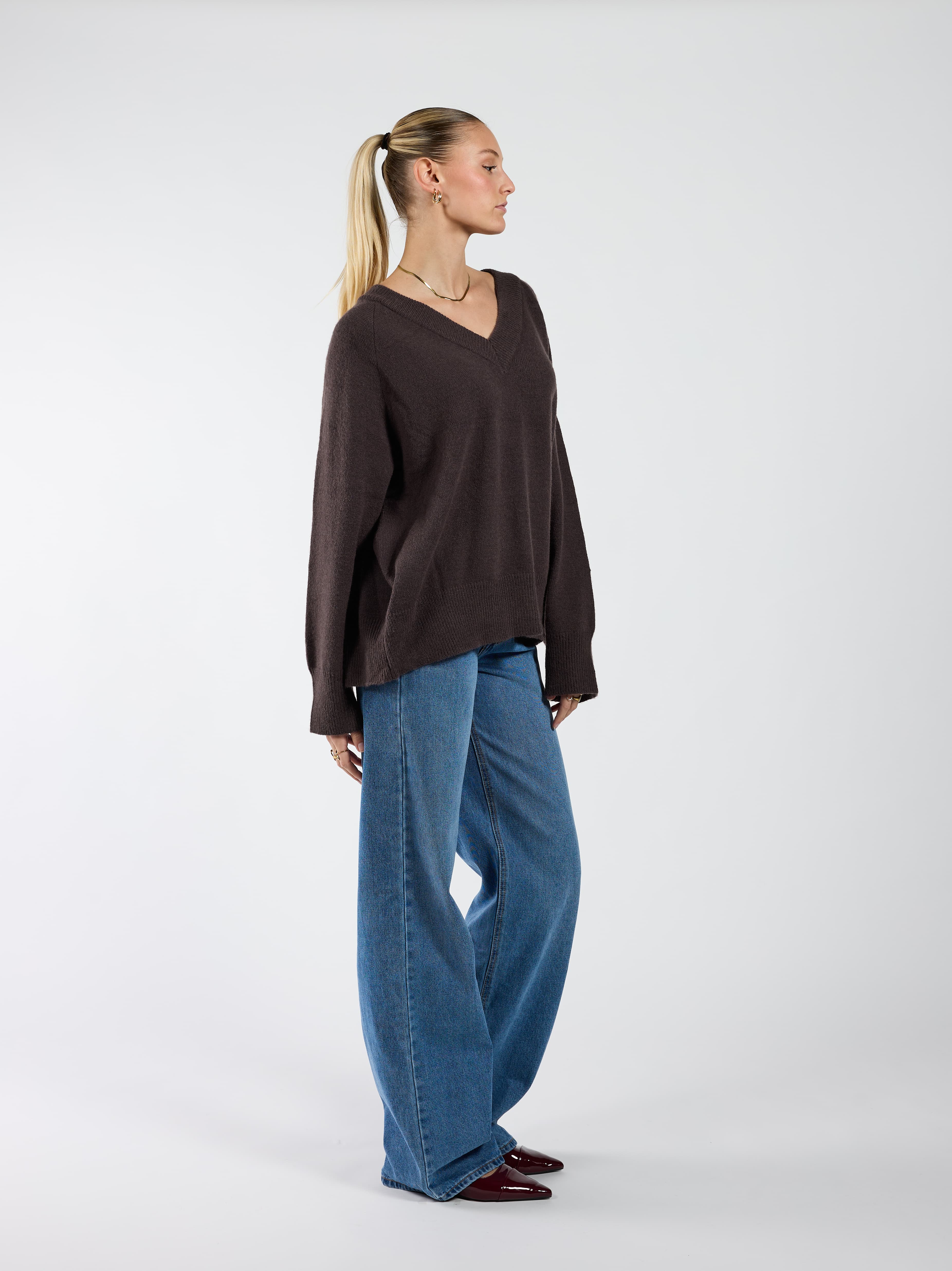 Chloé V-Neck Knit | Bruin | Tall - Image 4