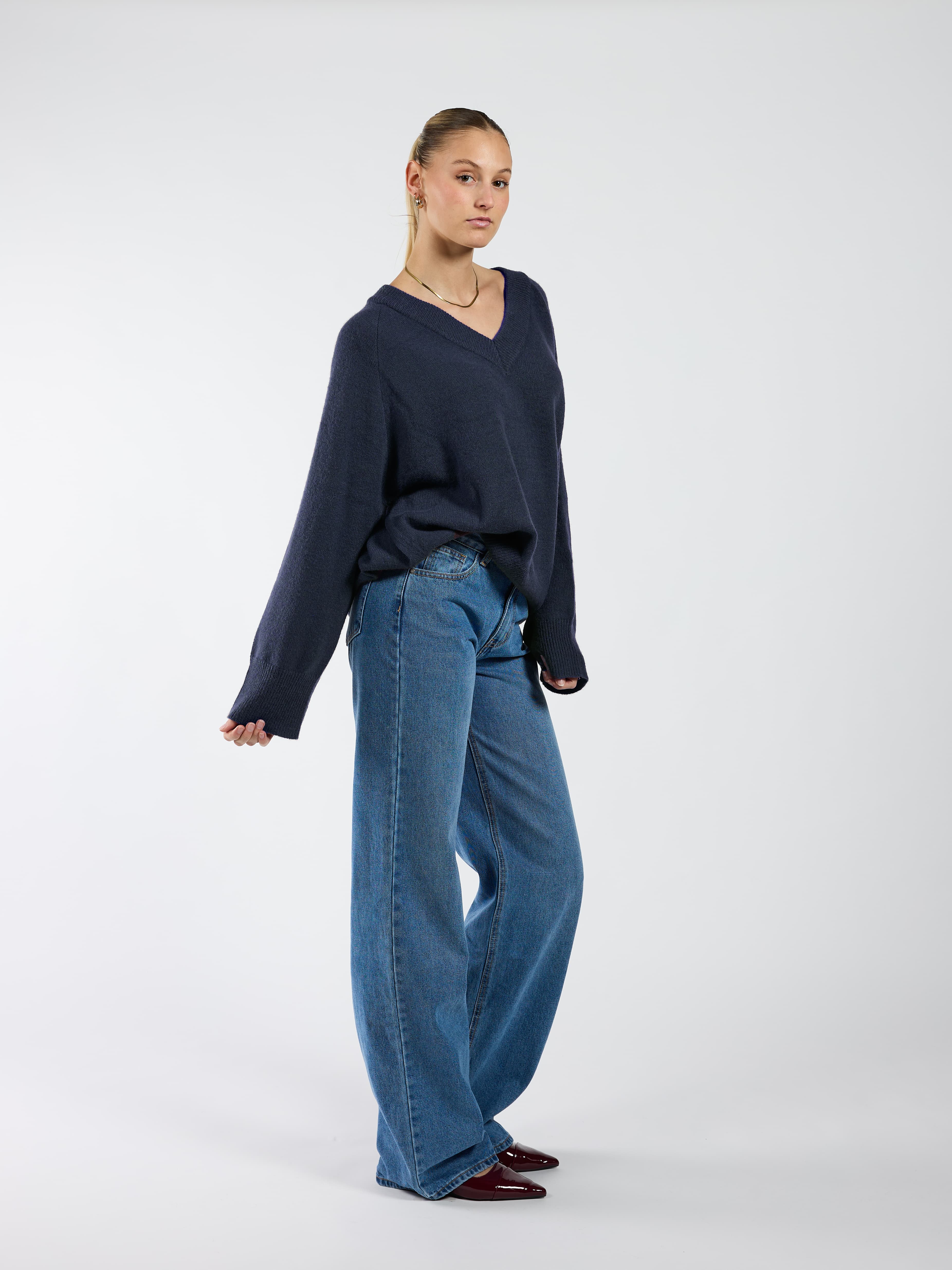 Chloé V-Neck Knit | Navy | Tall - Image 4