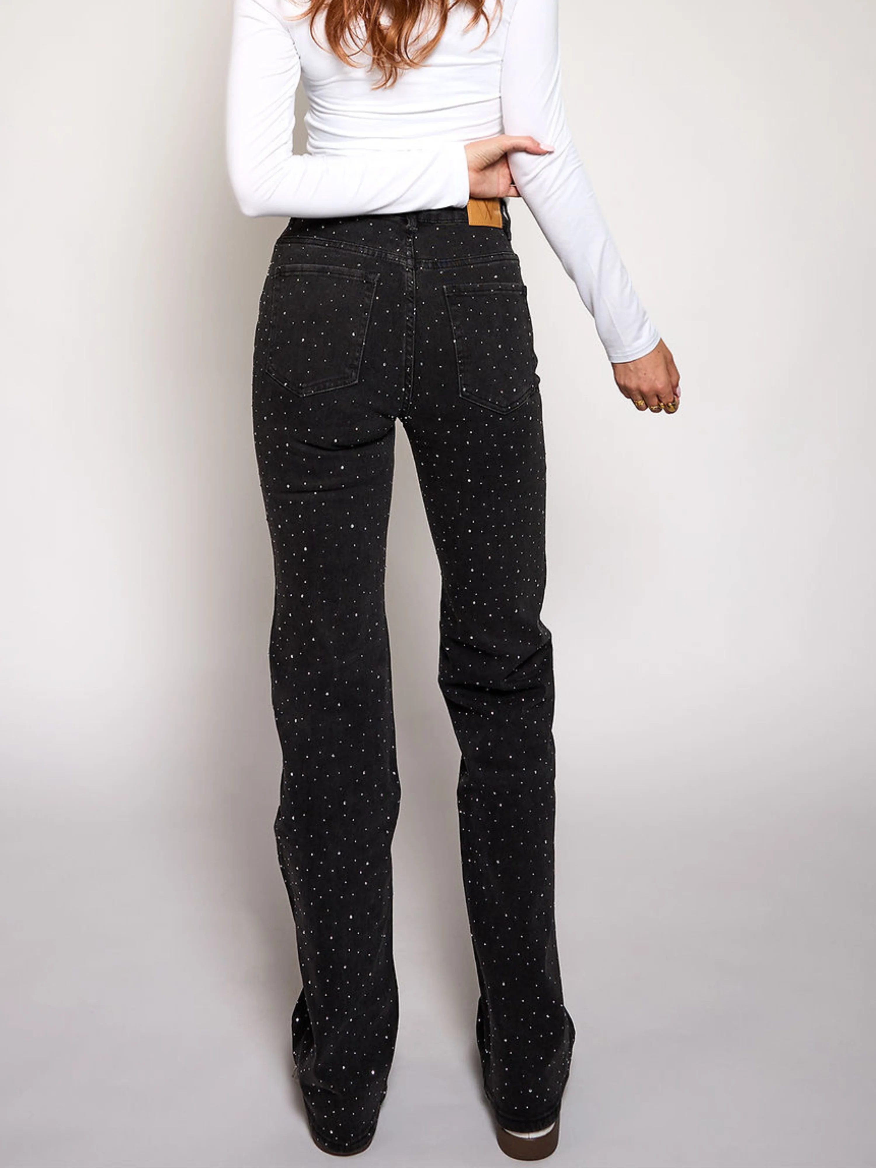 Diamond Wide Leg Jeans | Grey | Stretch | Tall - Image 6