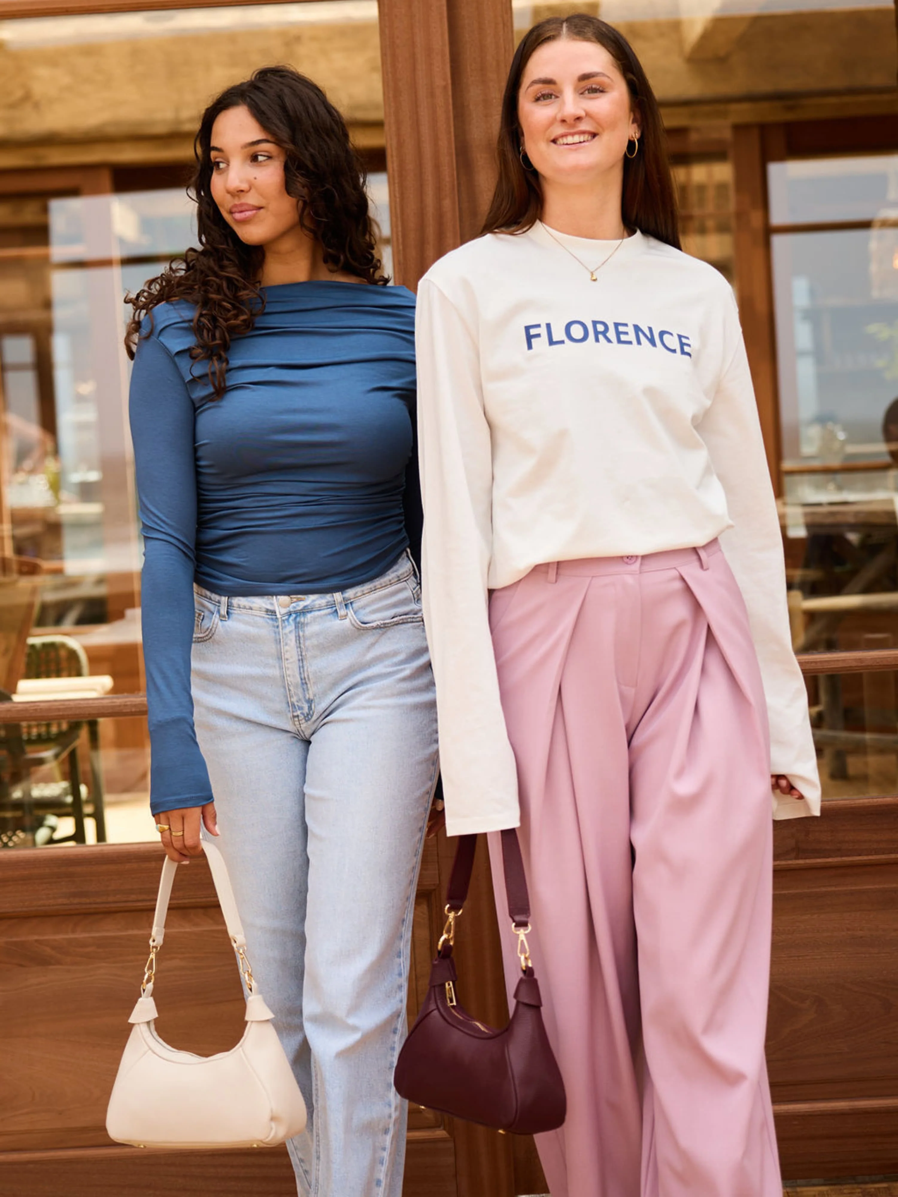 Ella | Wide leg pantalon met plooien | Roze | Tall - Image 8