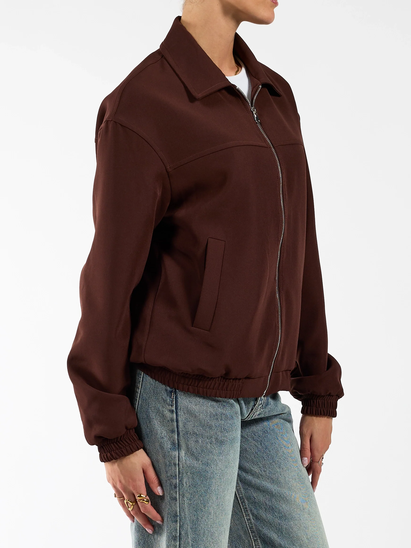 Lily jacket met kraag | Bruin | Tall - Image 3