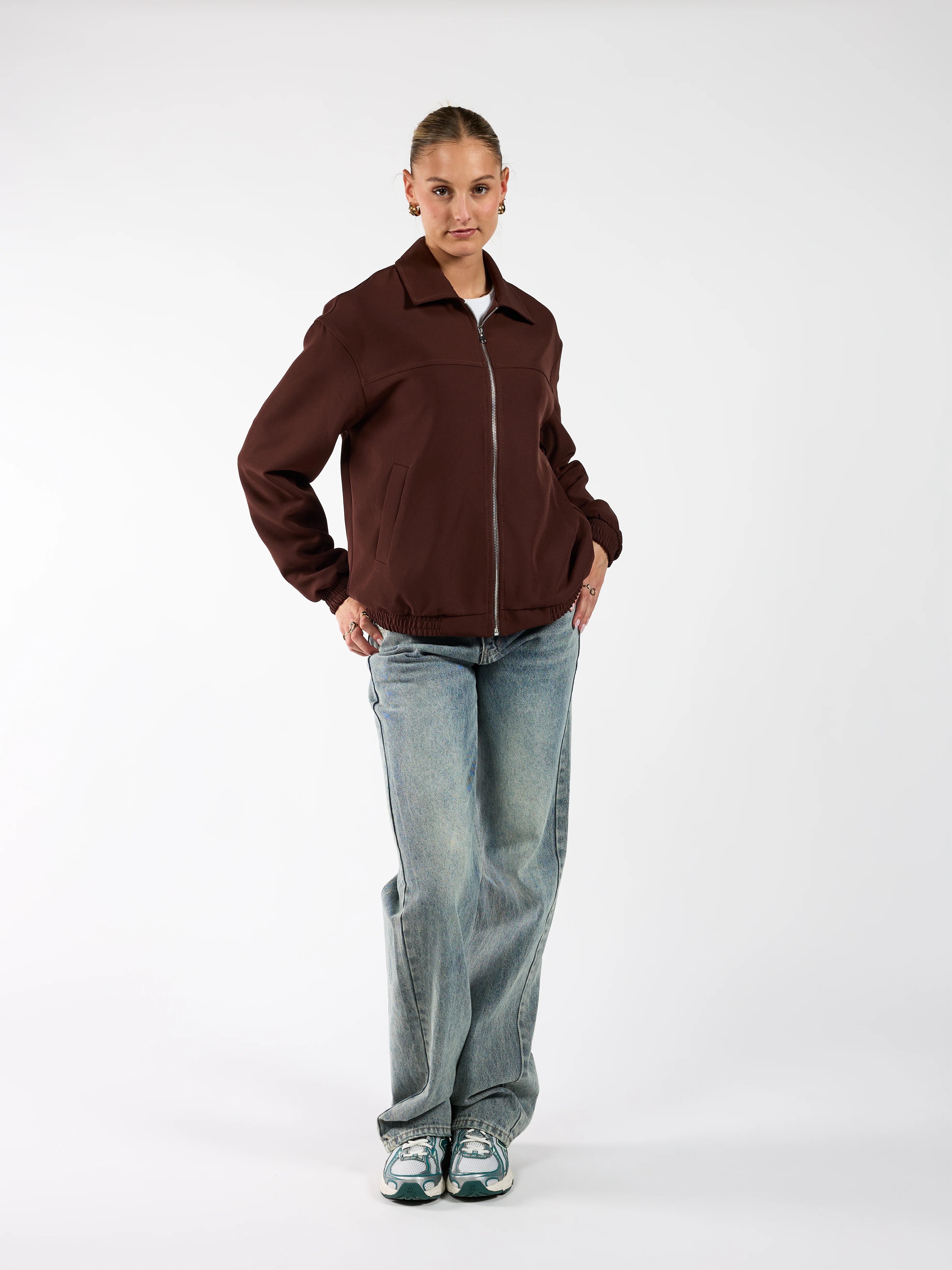 Lily jacket met kraag | Bruin | Tall - Image 4
