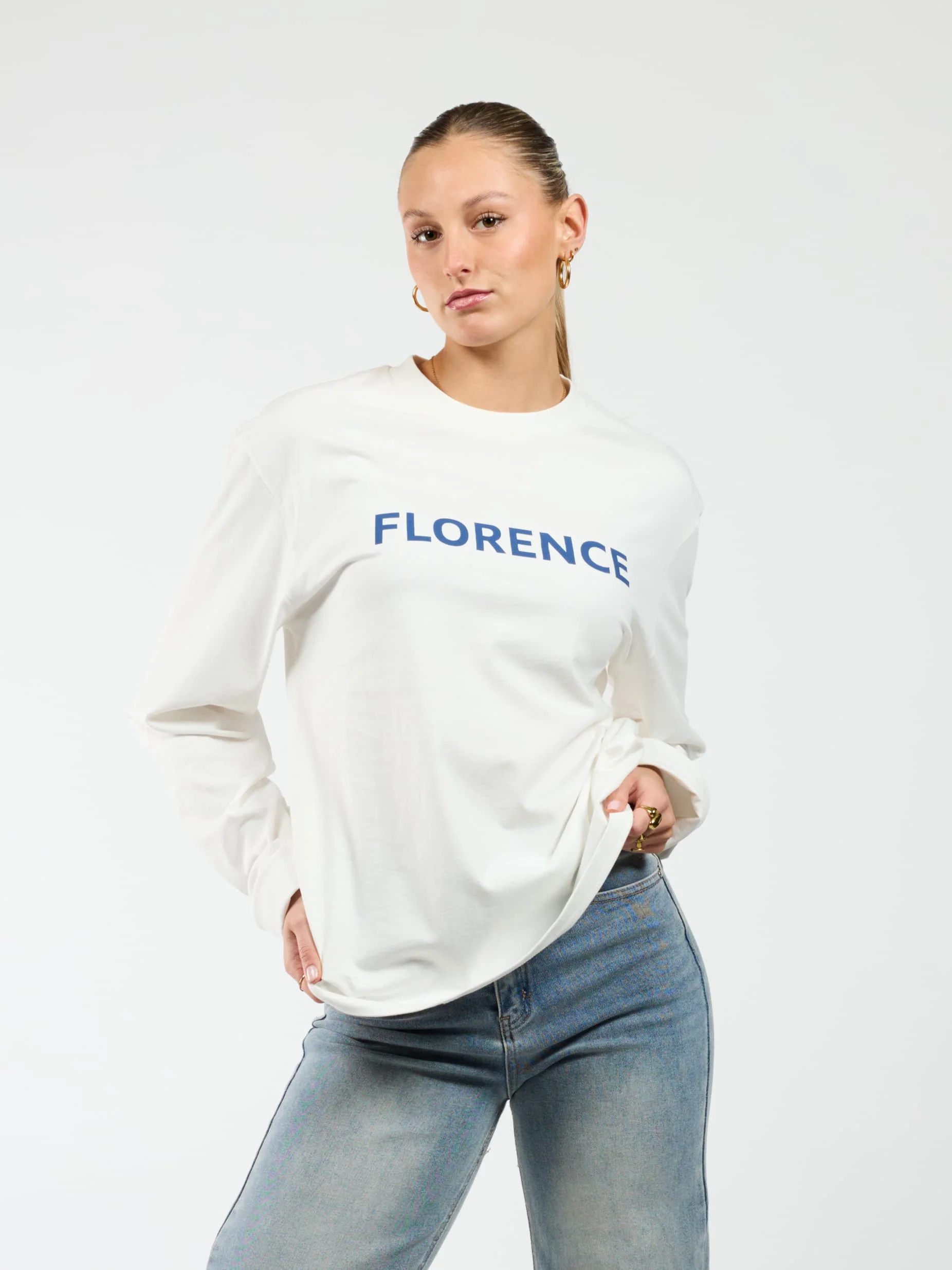 Florence Tee | Navy opdruk | Tall - Image 2