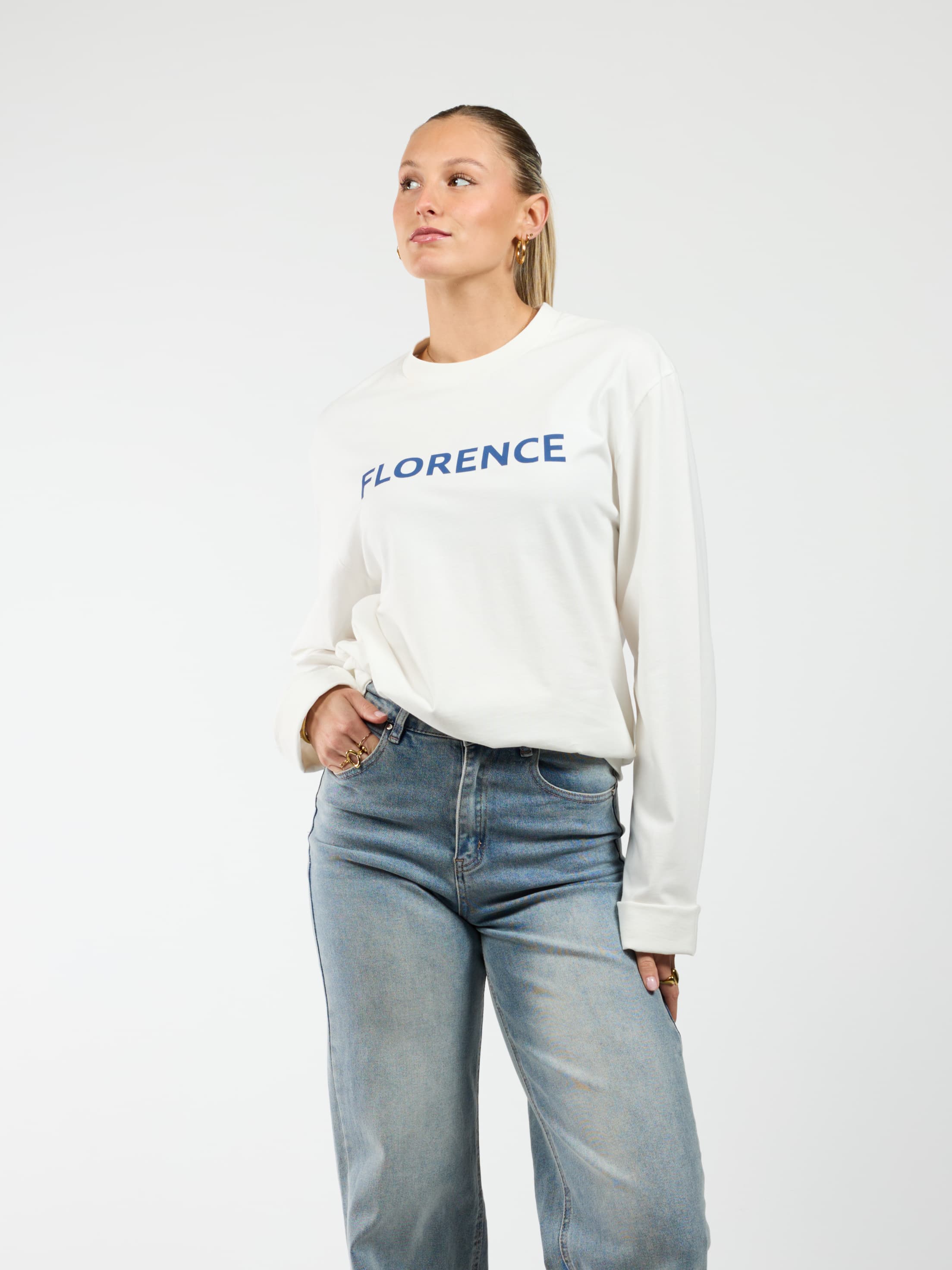 Florence Tee | Navy opdruk | Tall - Image 3