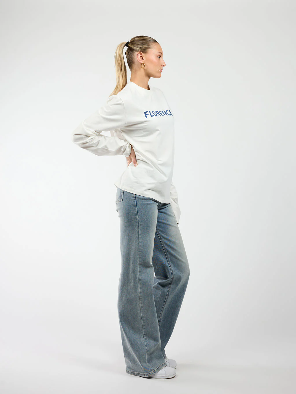 Florence Tee | Navy opdruk | Tall - Image 5