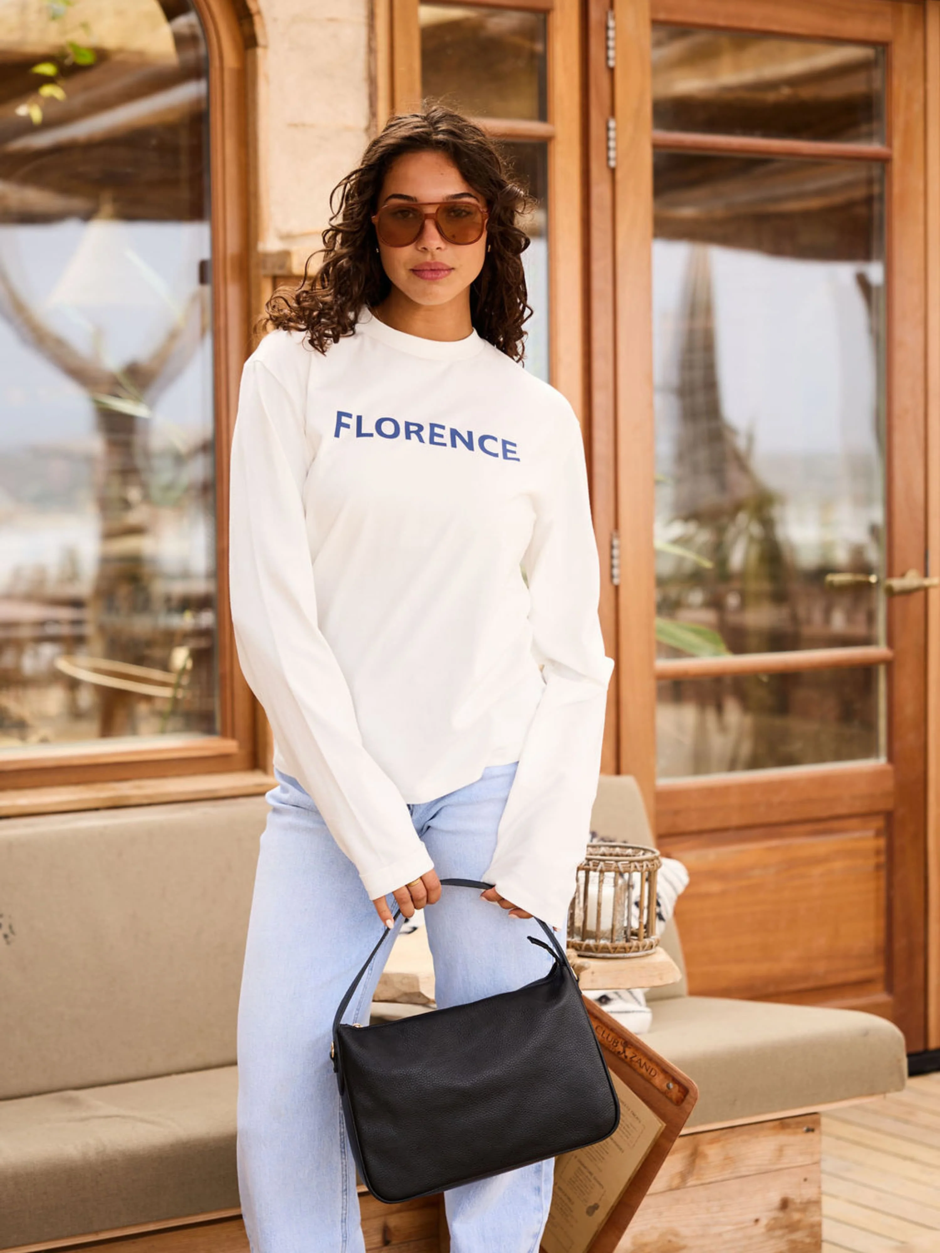Florence Tee | Navy opdruk | Tall - Image 8