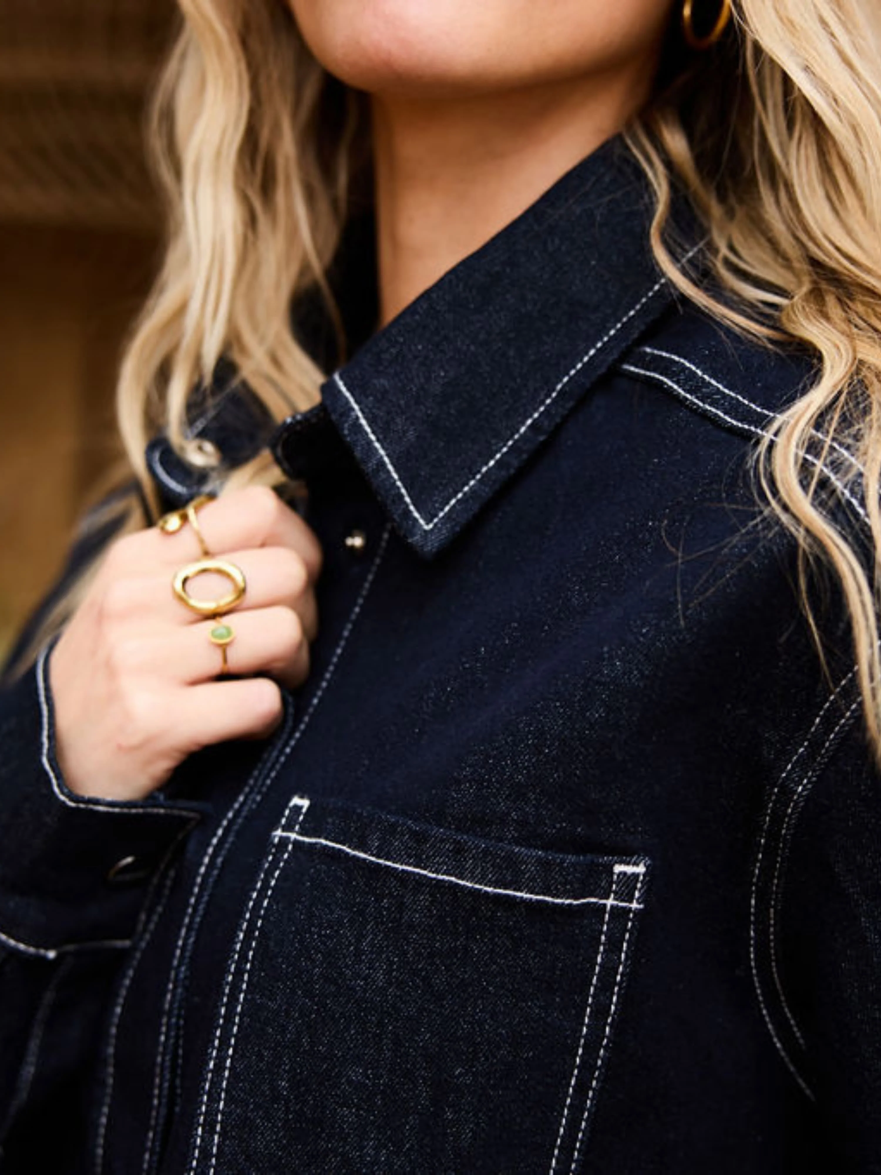 Indy | Co-ord | Denim jacket | Navy blauw | Stretch | Tall - Image 10