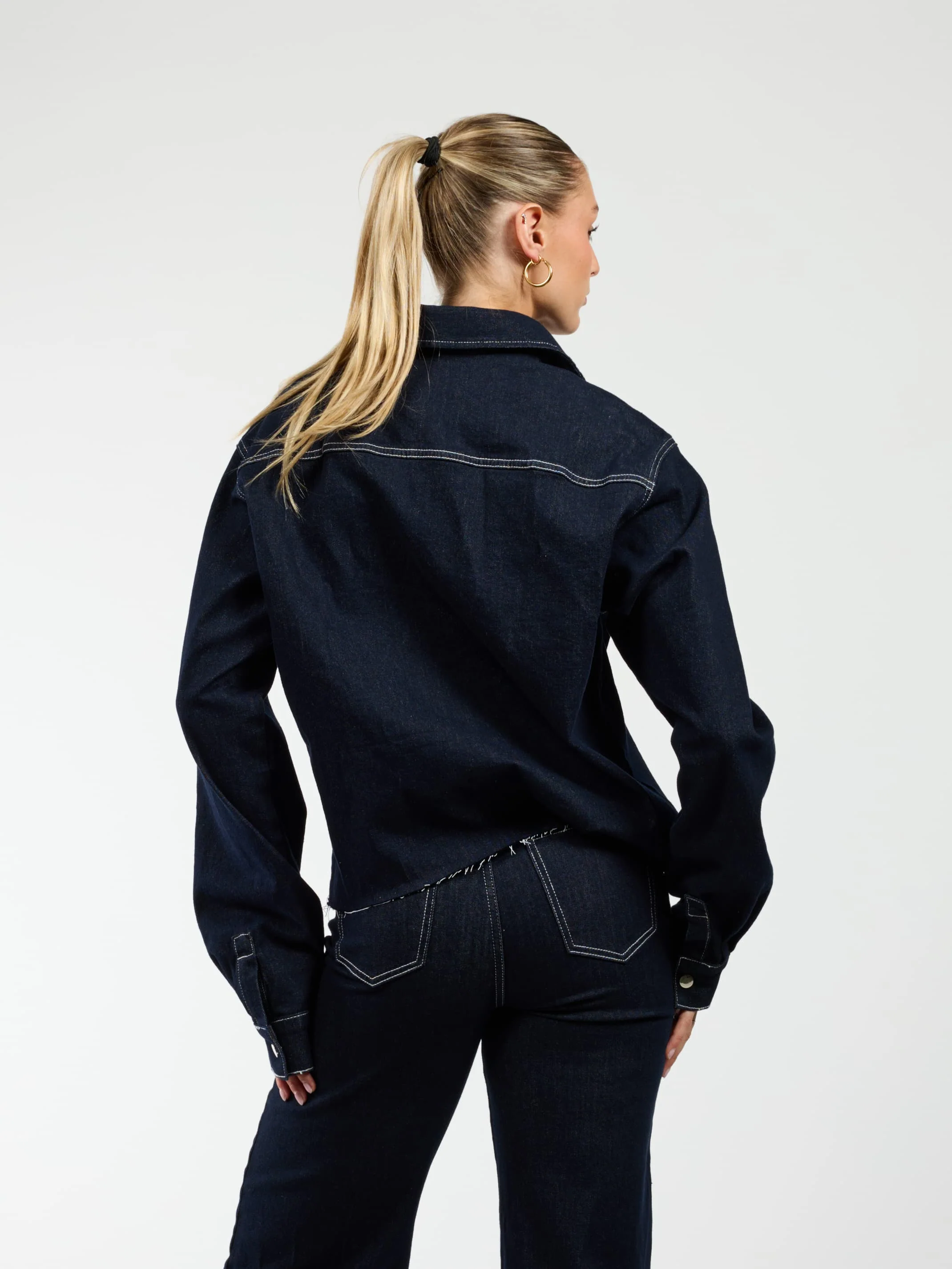 Indy | Co-ord | Denim jacket | Navy blauw | Stretch | Tall - Image 5