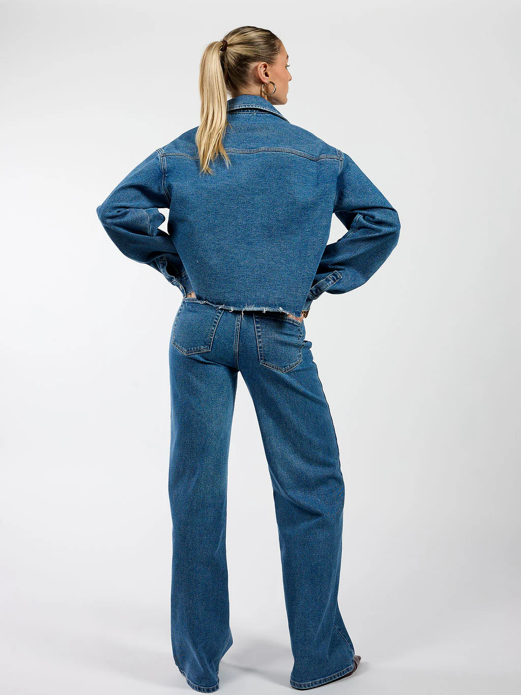 Indy | Mid Waist Wide Leg Jeans | Blauw | Stretch | Tall - Image 5