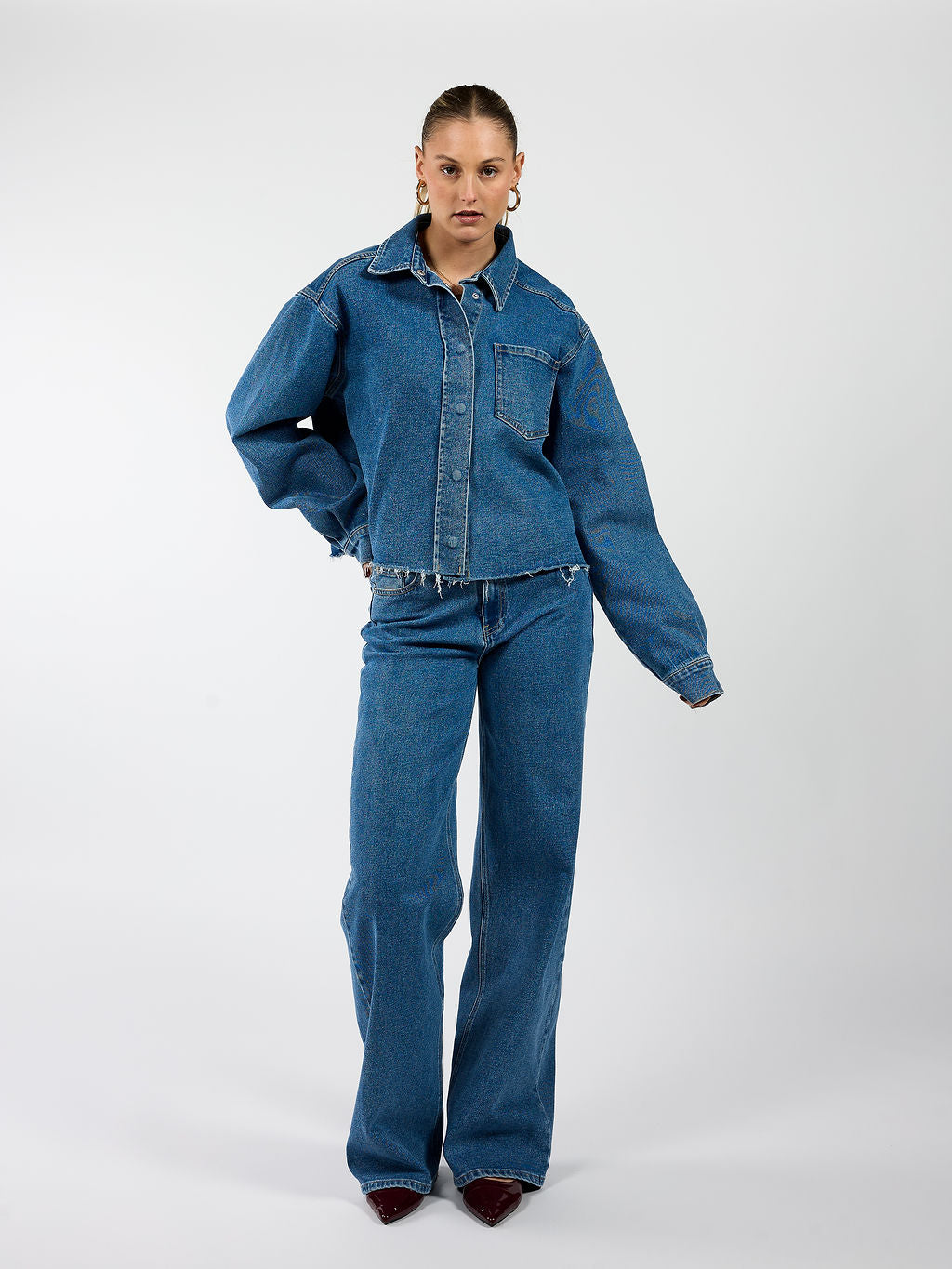 Indy | Mid Waist Wide Leg Jeans | Blauw | Stretch | Tall - Image 6