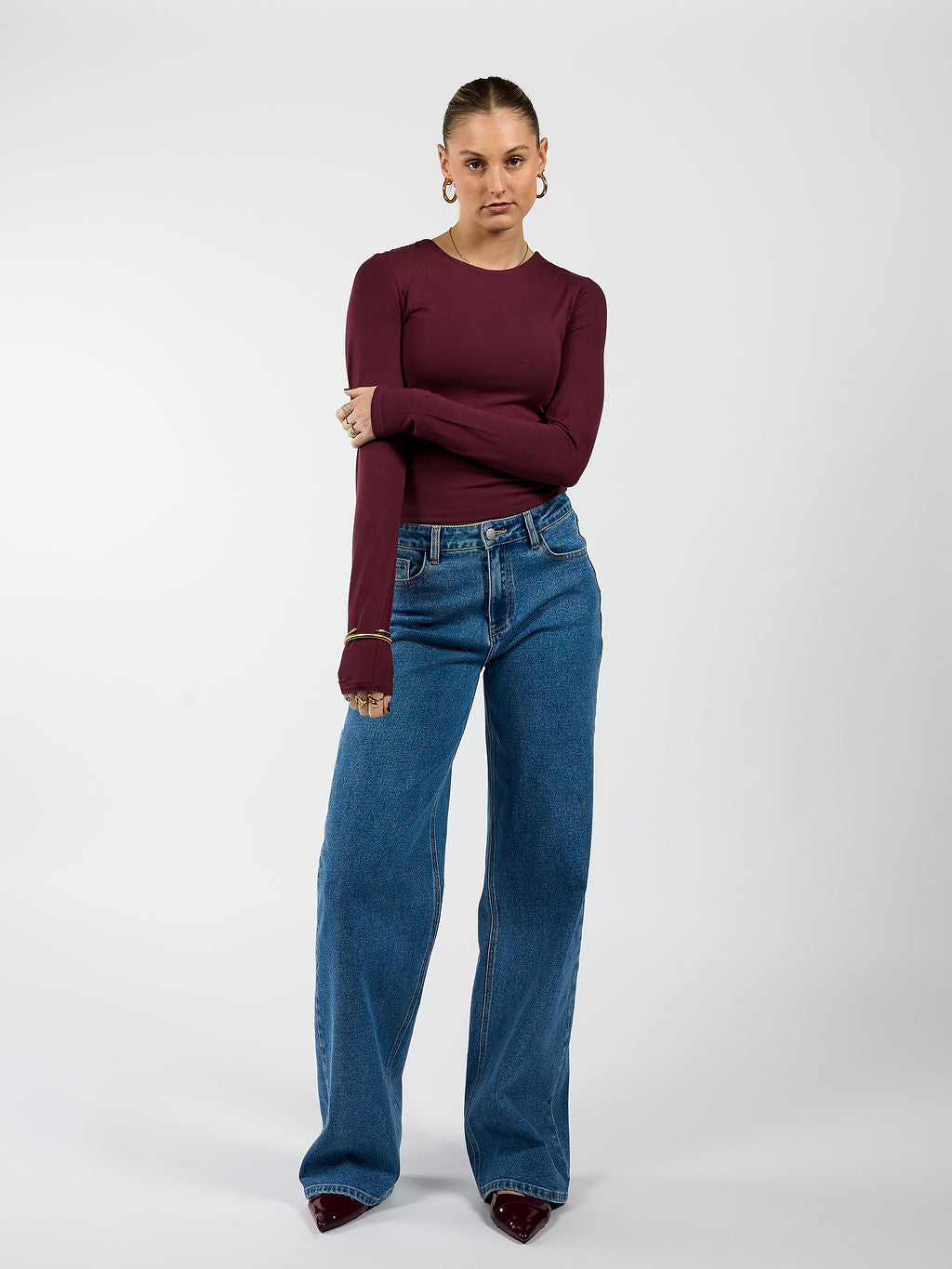 Indy | Mid Waist Wide Leg Jeans | Blauw | Stretch | Tall - Image 7