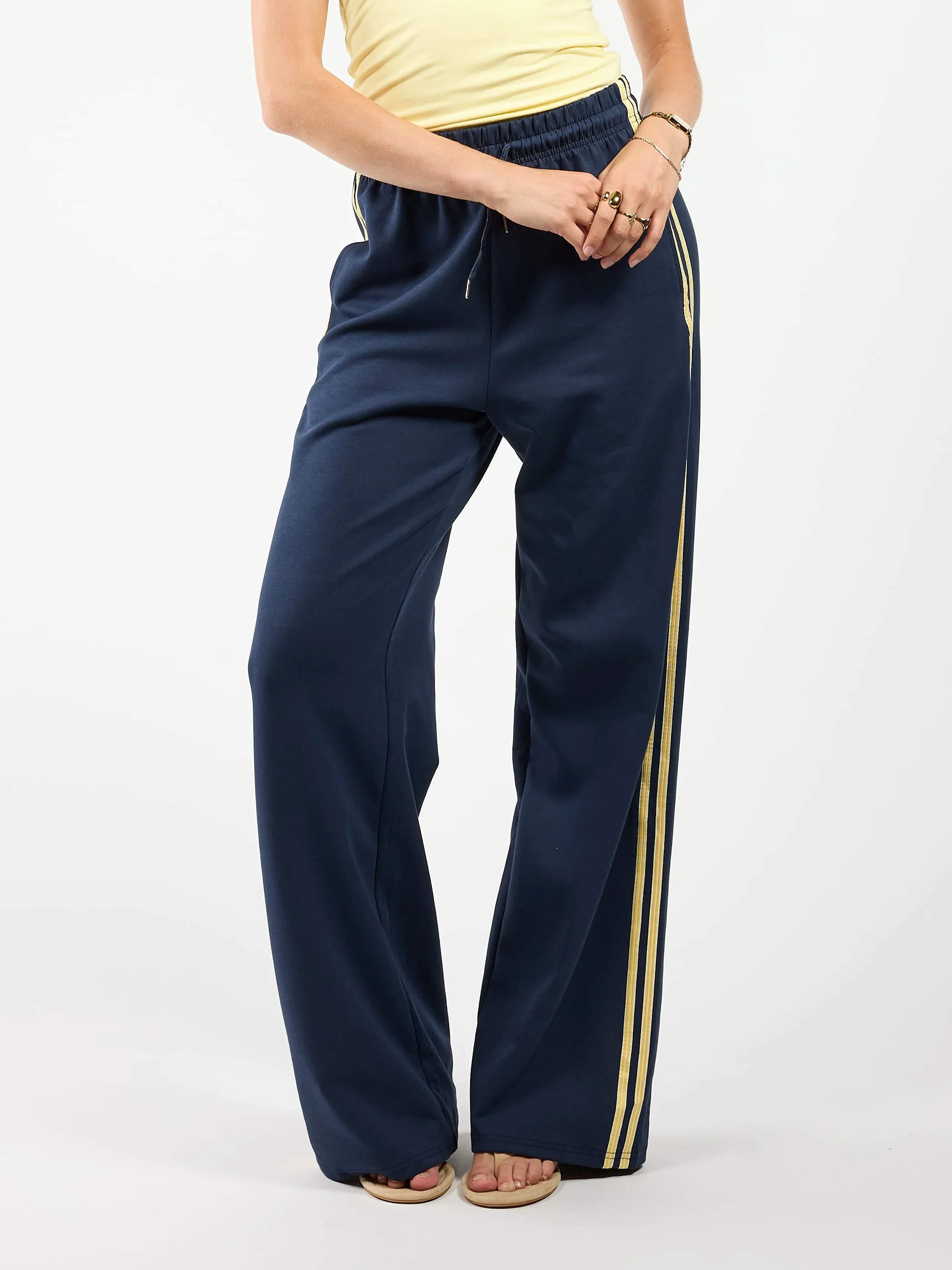 Izzy pants | Navy met gele streep | Tall