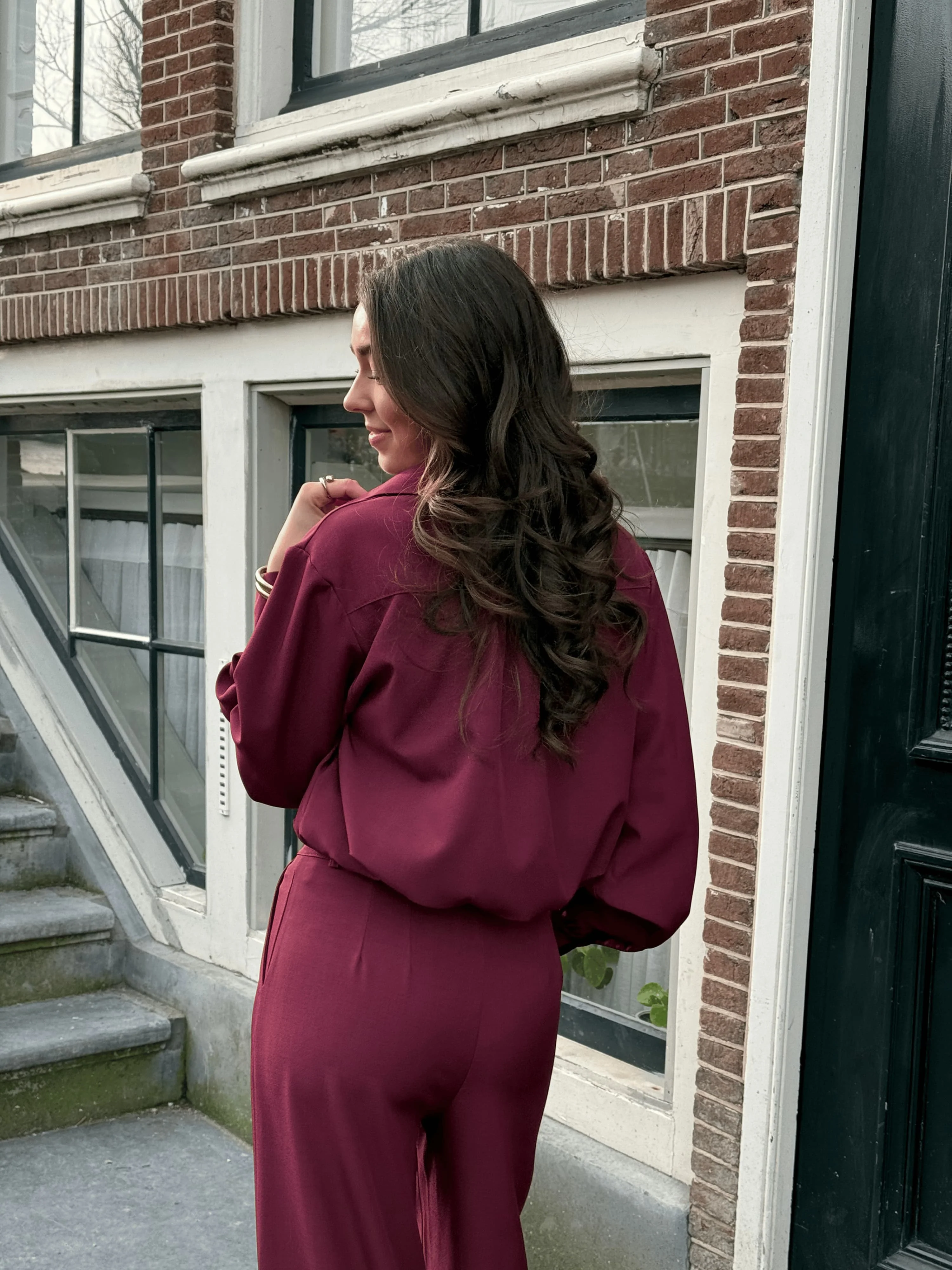 Jip | Cropped blouse | Bordeaux | Tall - Image 3