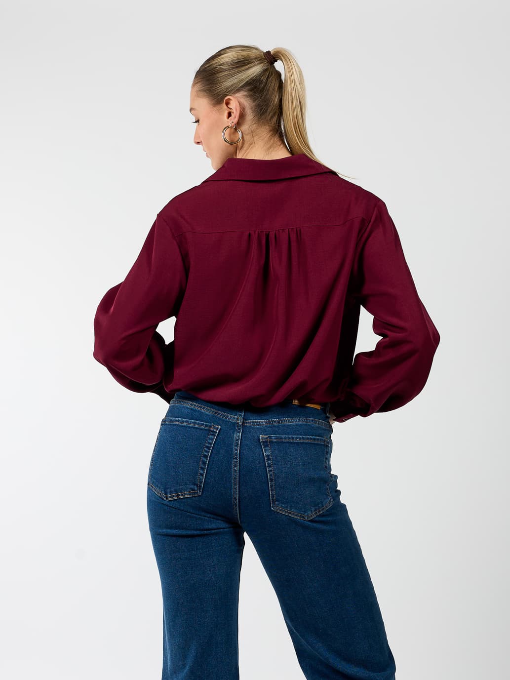 Jip | Cropped blouse | Bordeaux | Tall - Image 7