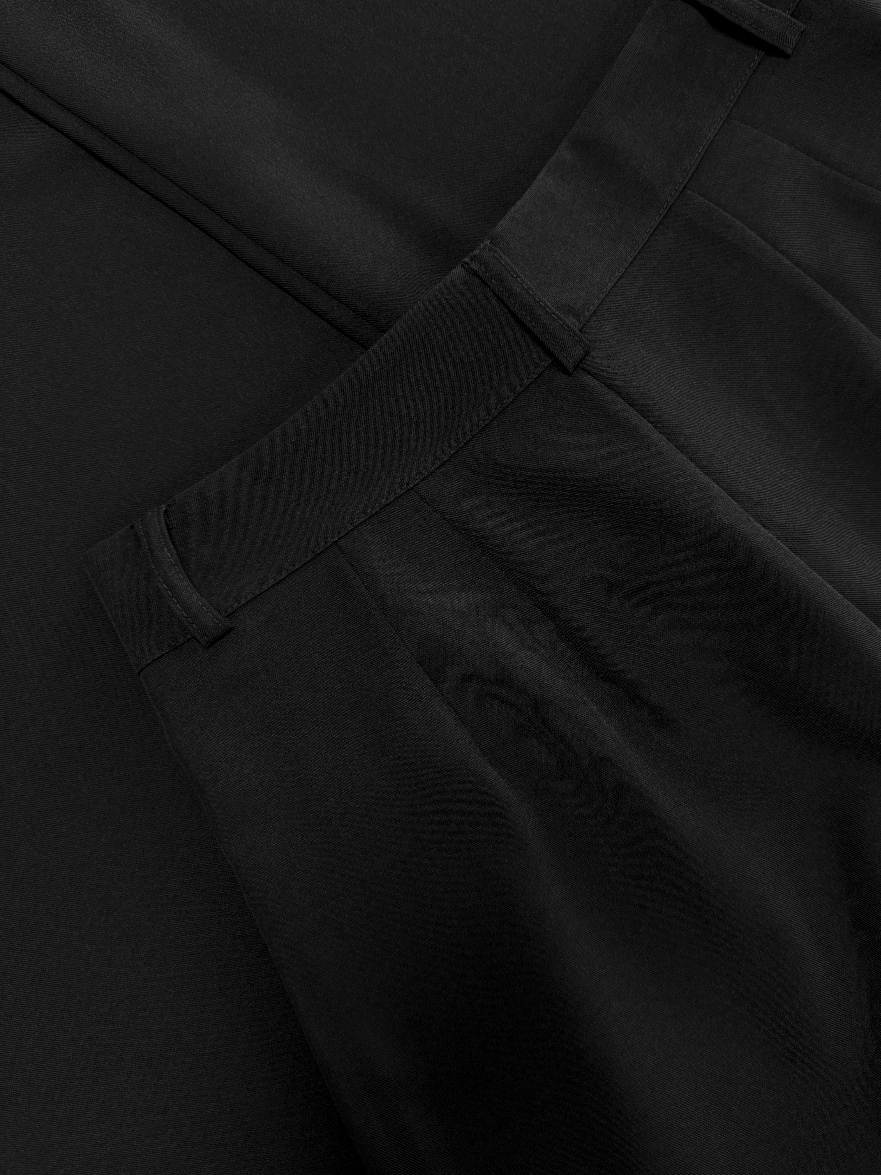 Jip | Wide leg pantalon met plooien | Zwart | Tall - Image 7