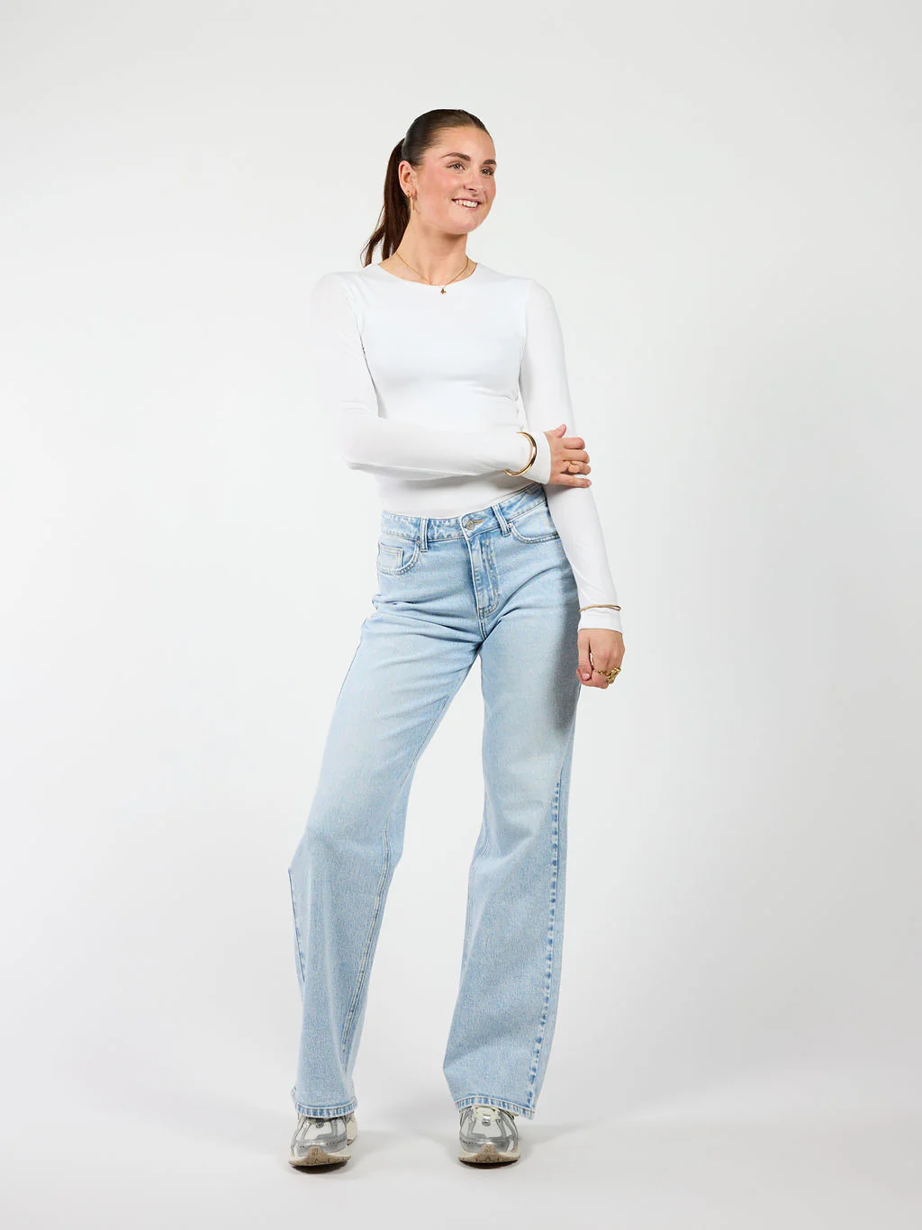 Josie | Mid Waist Jeans | Lichtblauw | Stretch | Tall - Image 3