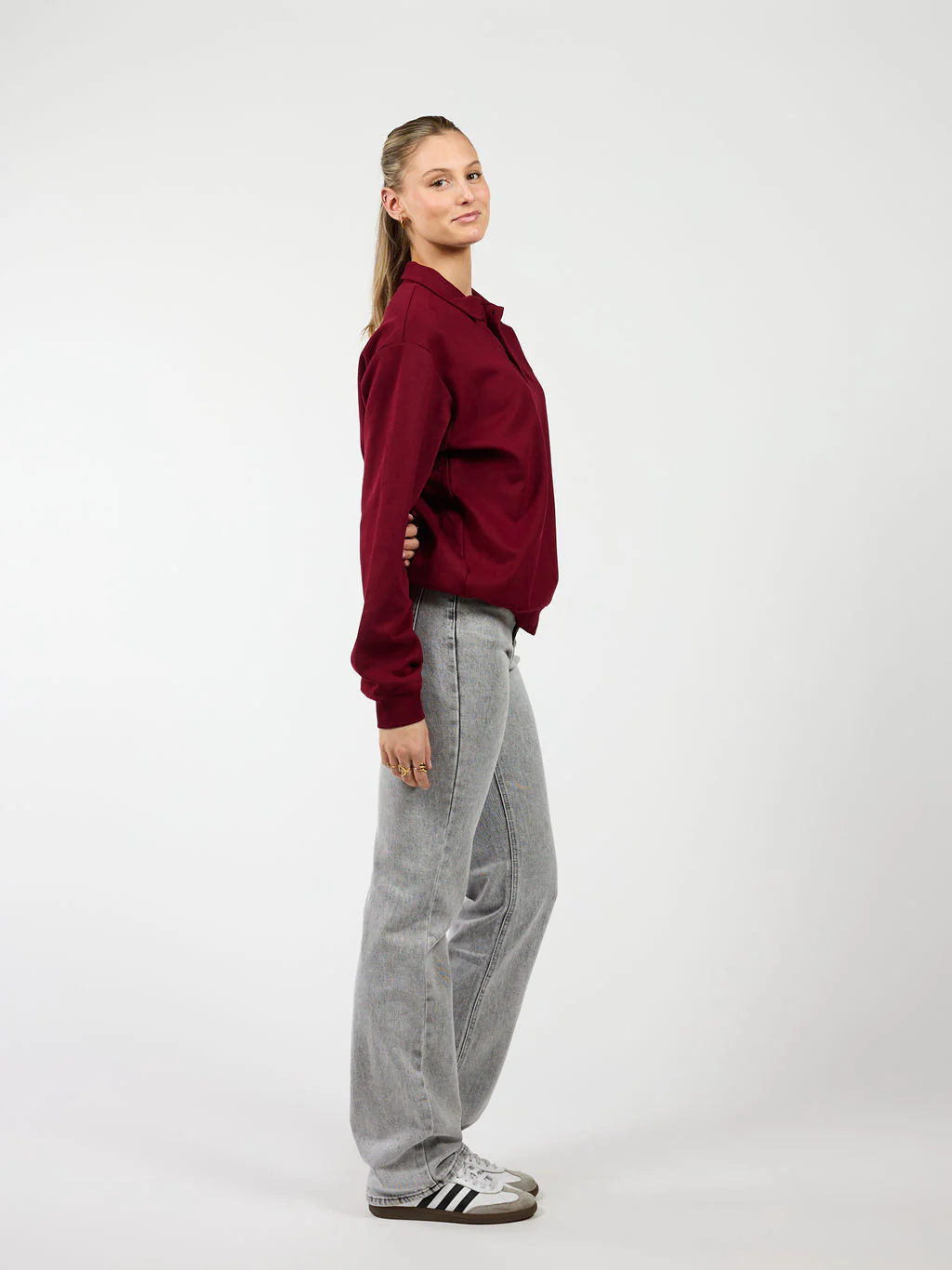 June | Sweater met polokraag | Bordeaux | Tall - Image 3
