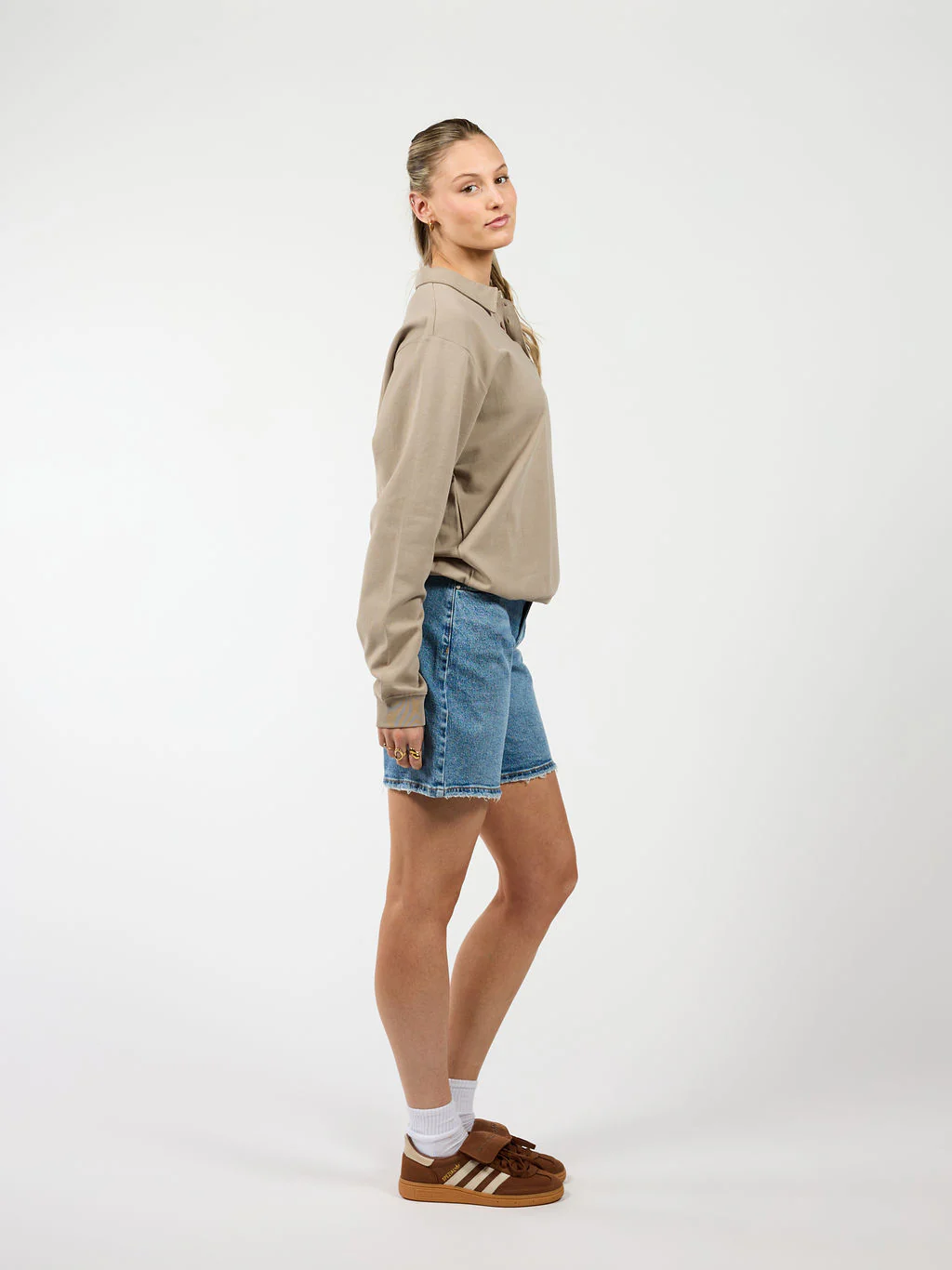 June | Sweater met polokraag | Sage groen | Tall - Image 4