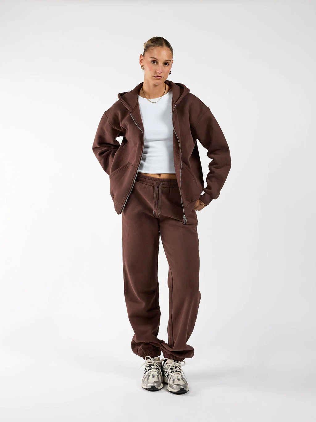 Khloé Zipper Hoodie | Bruin | Tall - Image 3