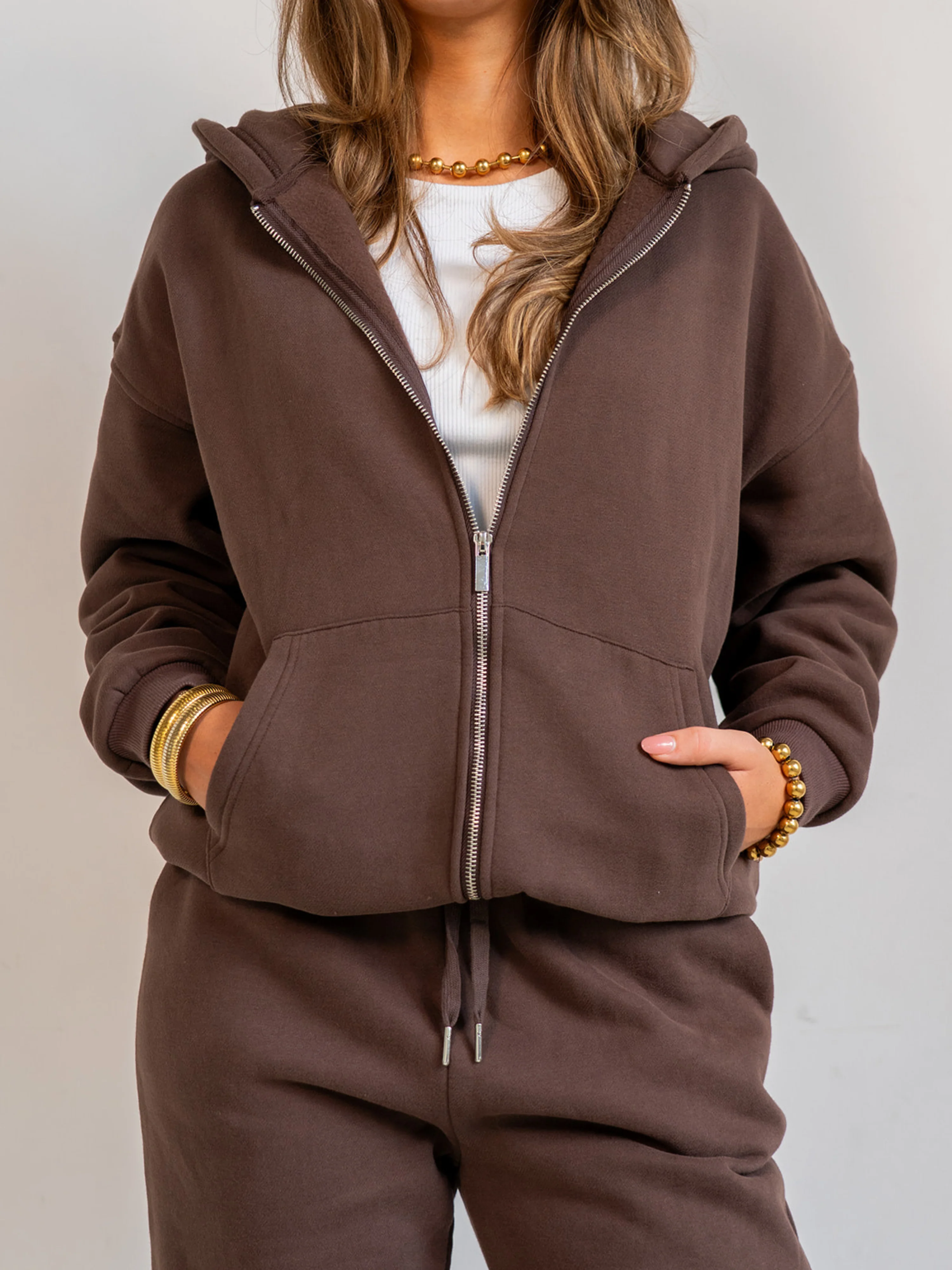 Khloé Zipper Hoodie | Bruin | Tall - Image 8