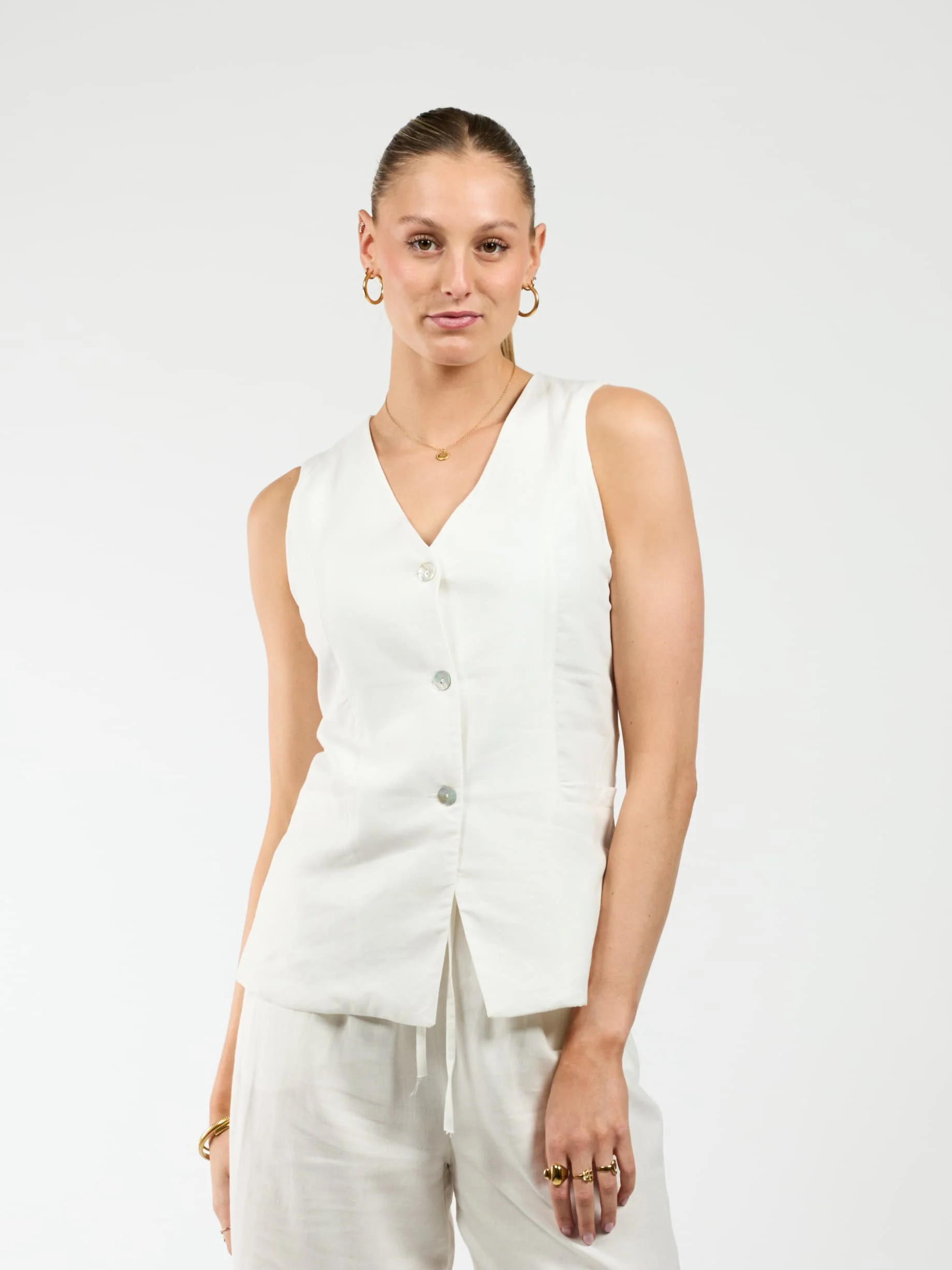 Lauren gilet | Wit | Tall