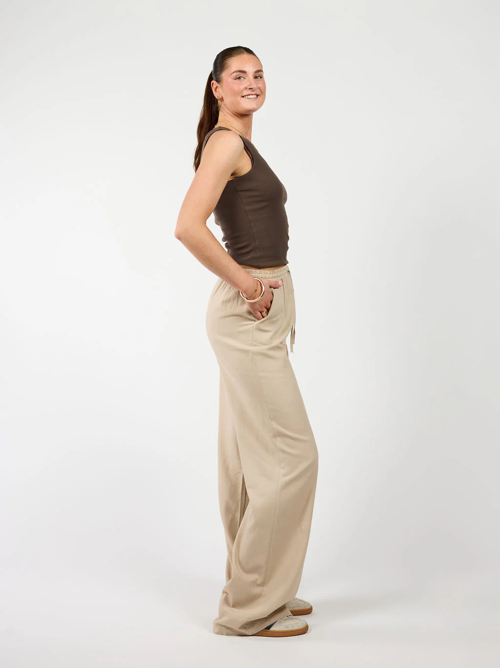 Lauren pants | Linnen | Beige | Tall - Image 4