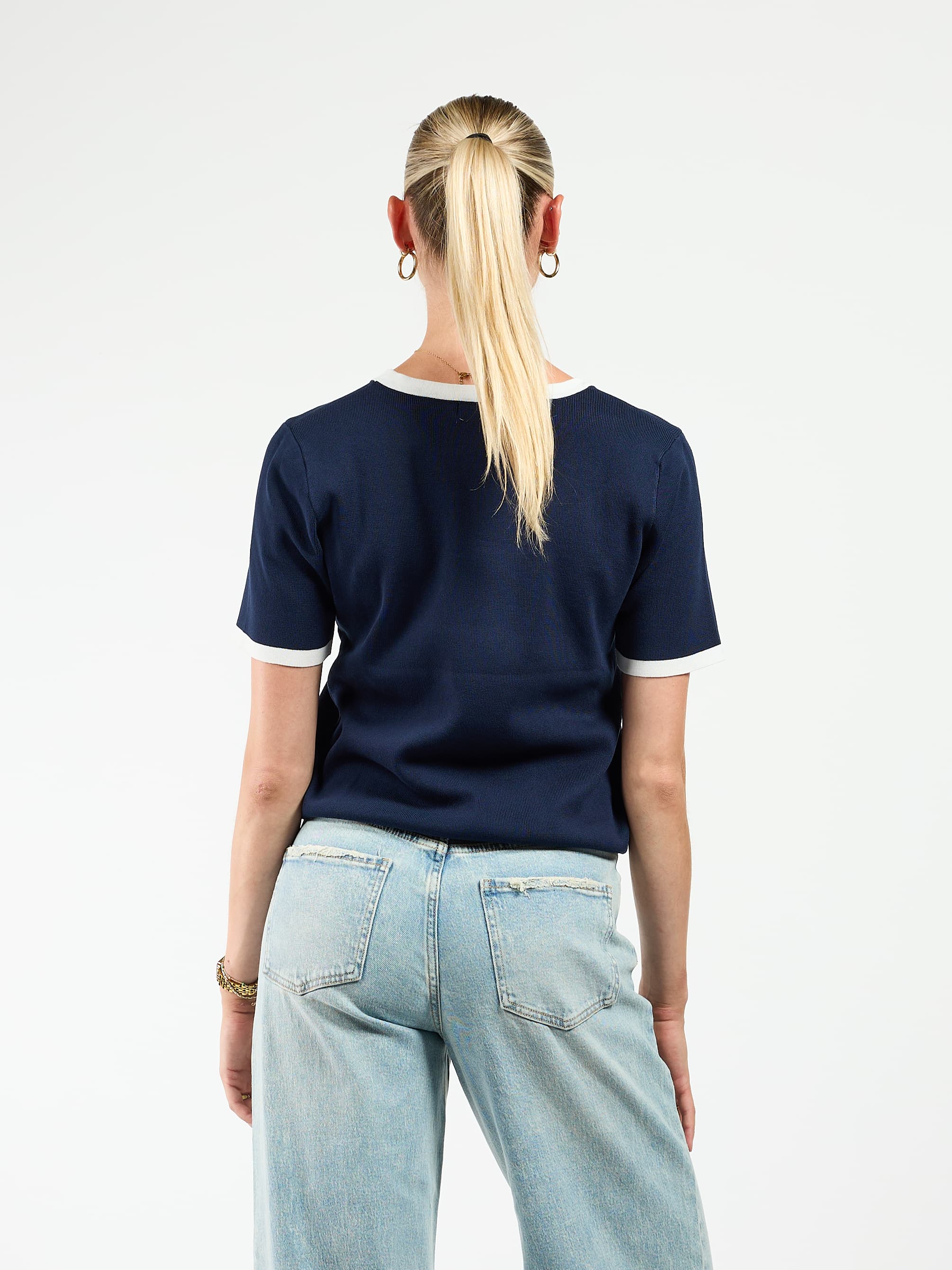 Le Marais top | Navy met wit | Tall - Image 4