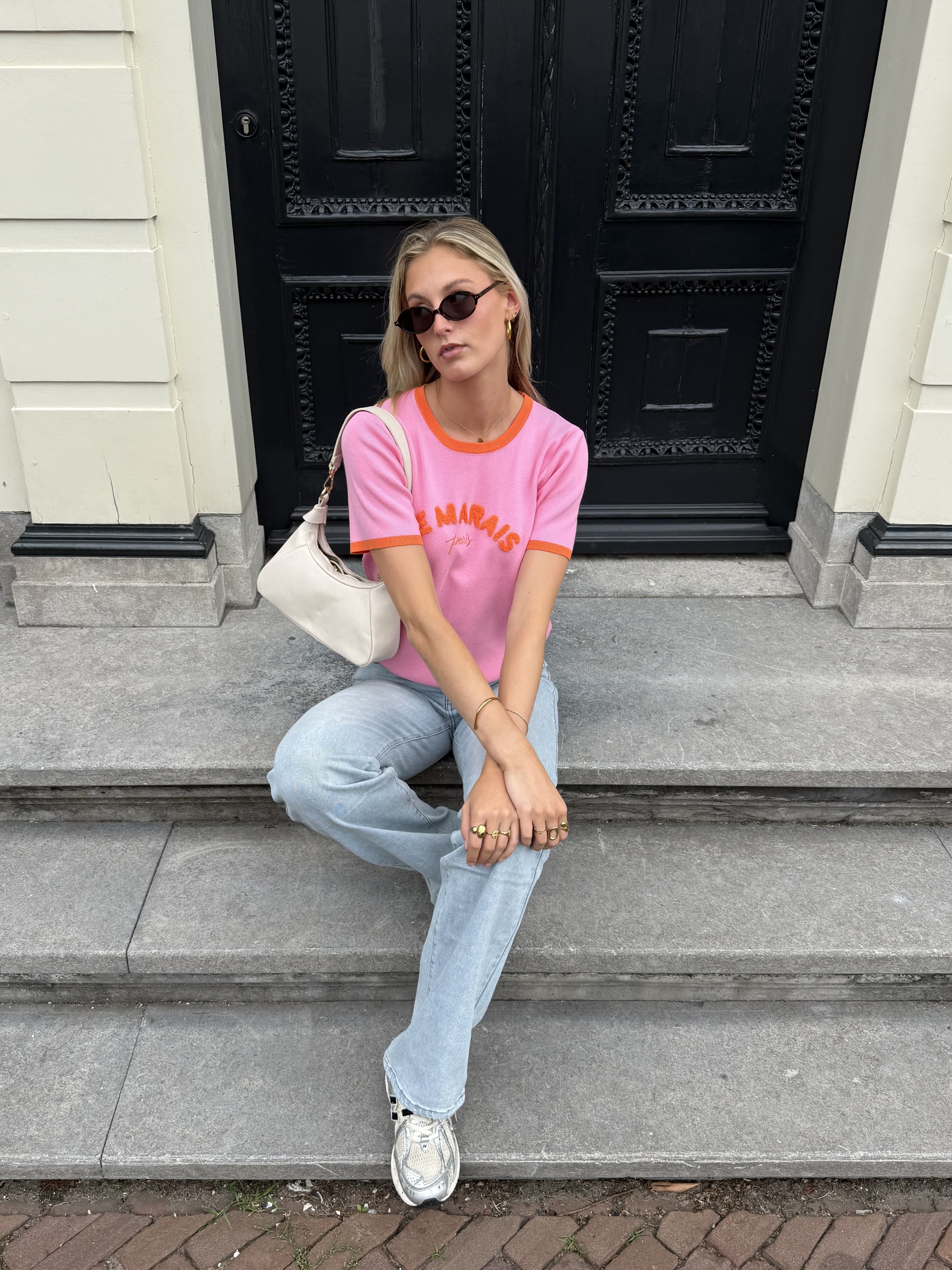 Le Marais top | Roze met oranje | Tall - Image 6