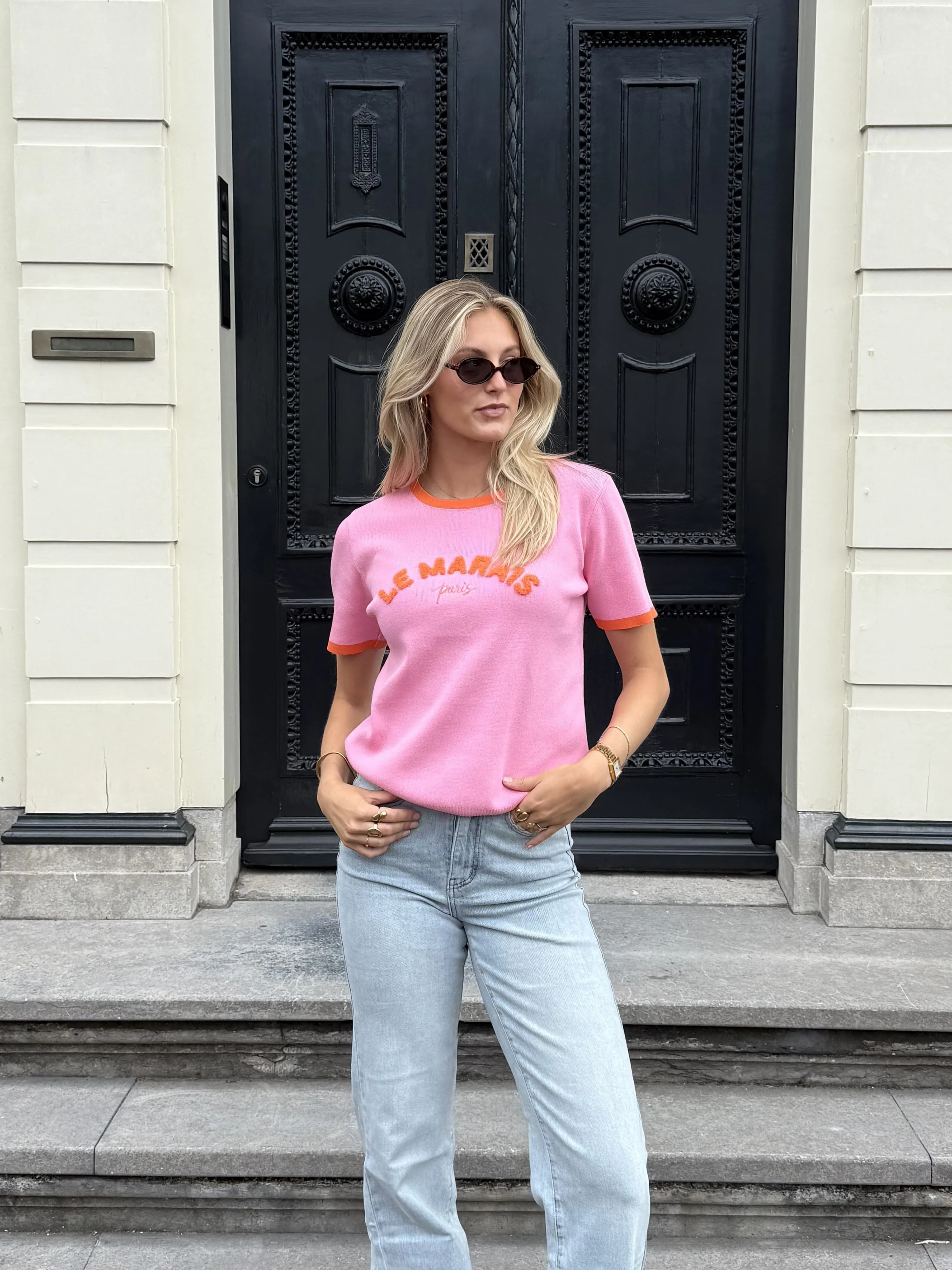 Le Marais top | Roze met oranje | Tall - Image 7