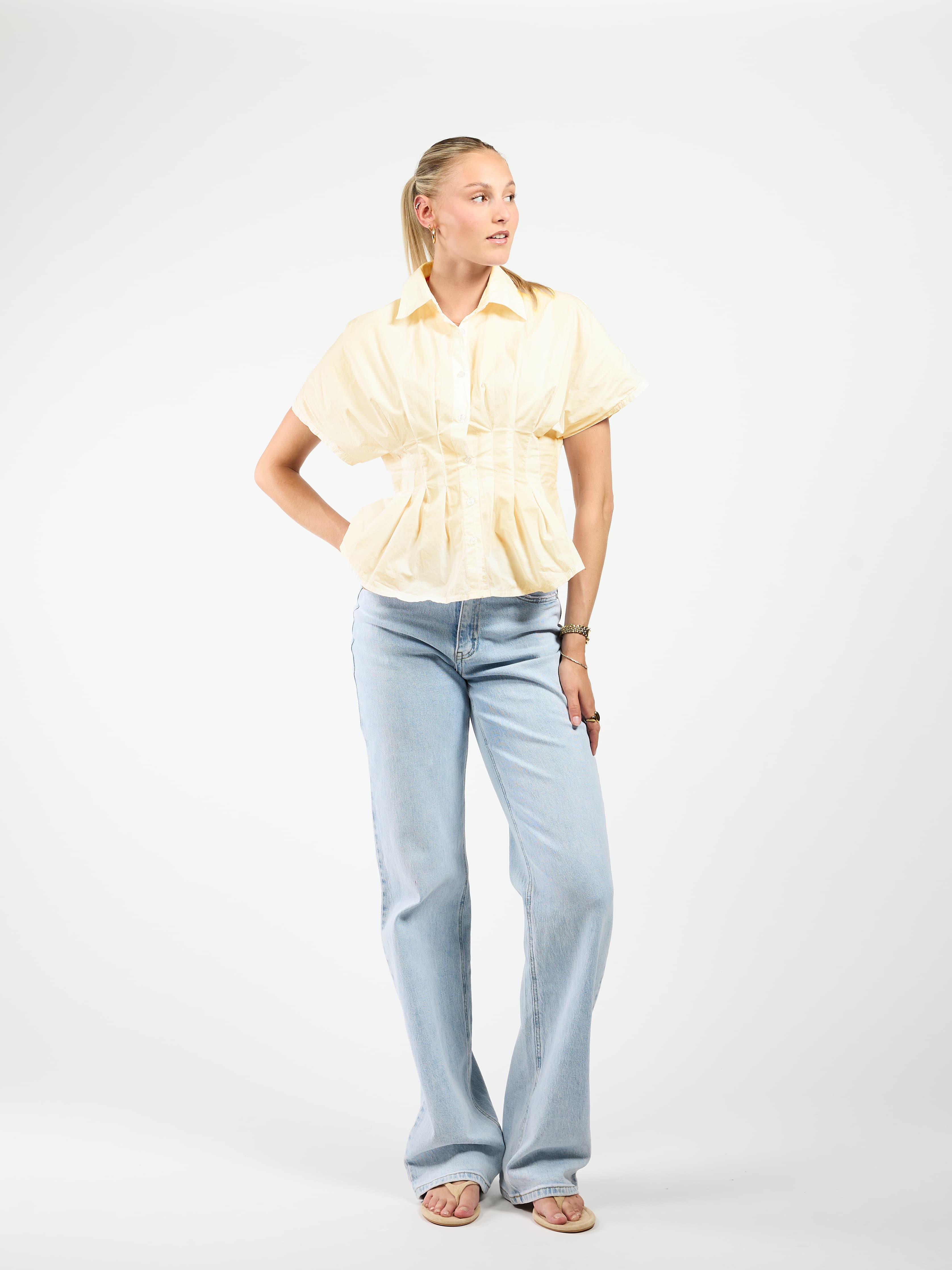 Leela getailleerde blouse | Geel | Tall - Image 2