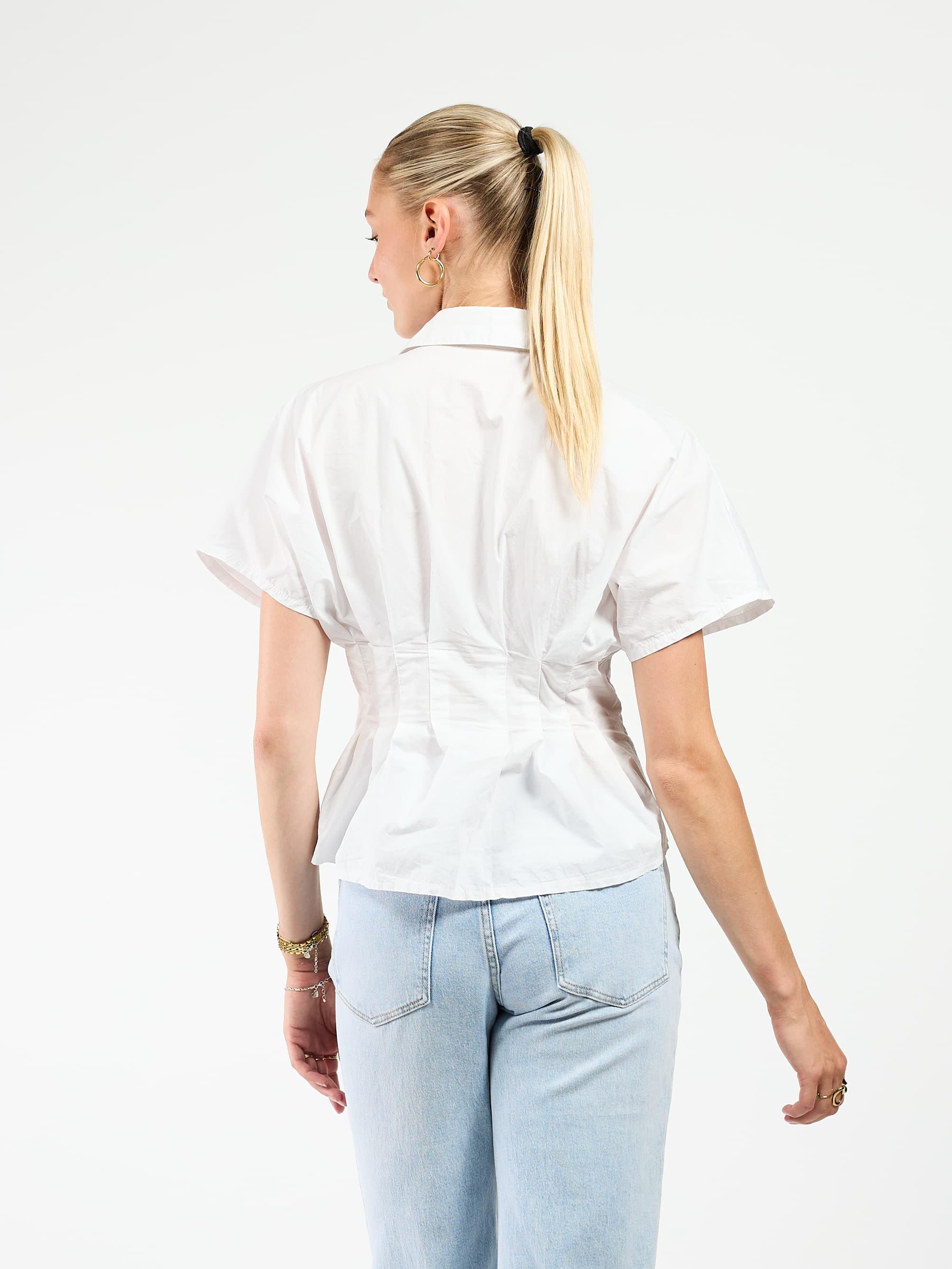 Leela getailleerde blouse | Wit | Tall - Image 3