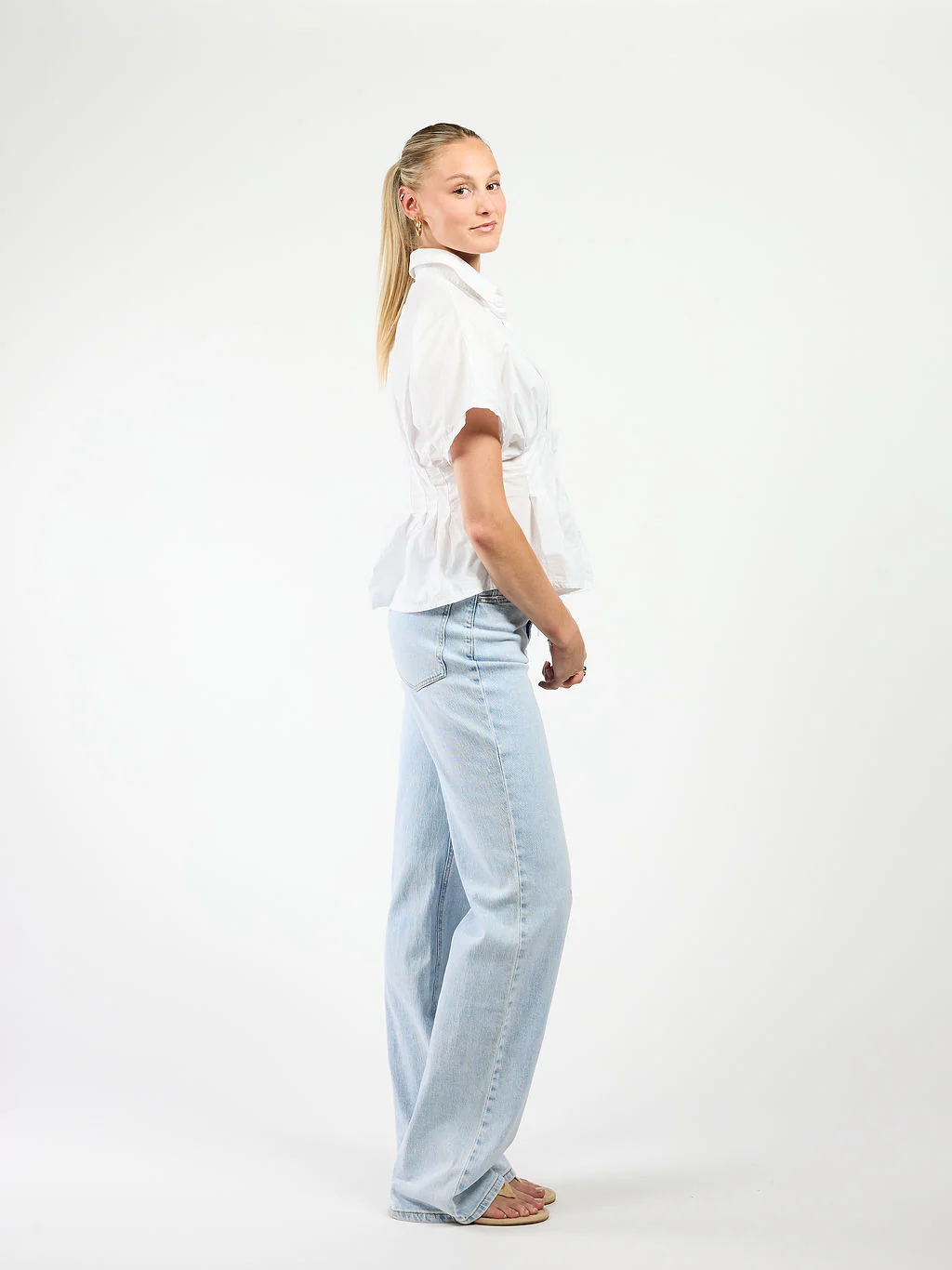 Leela getailleerde blouse | Wit | Tall - Image 4