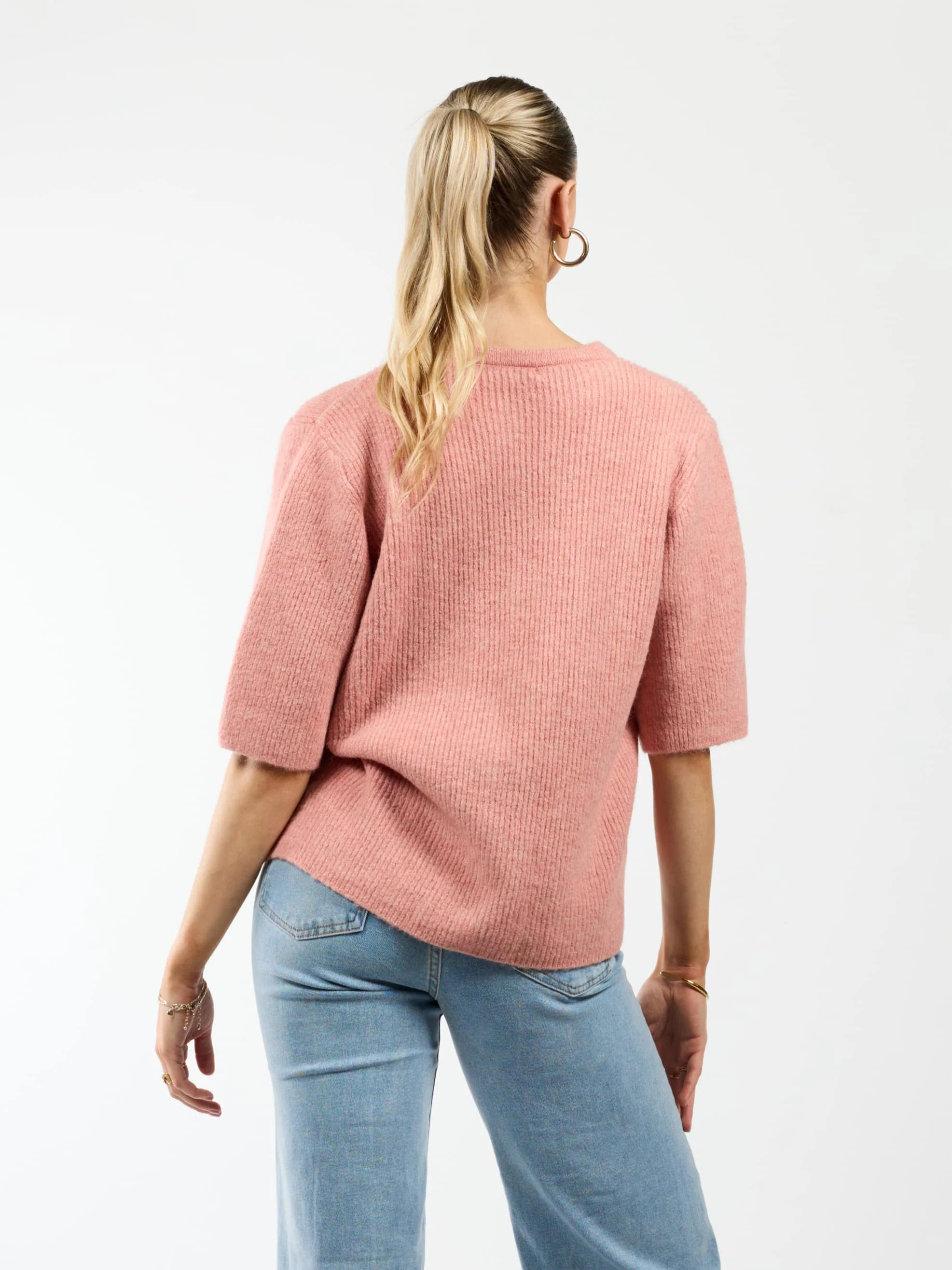 Lena Gebreid Vest met Knoopjes | Roze | Tall - Image 6
