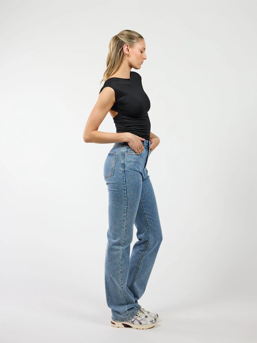 Livia Straight Leg Jeans | Blue | Stretch | Tall - Image 3