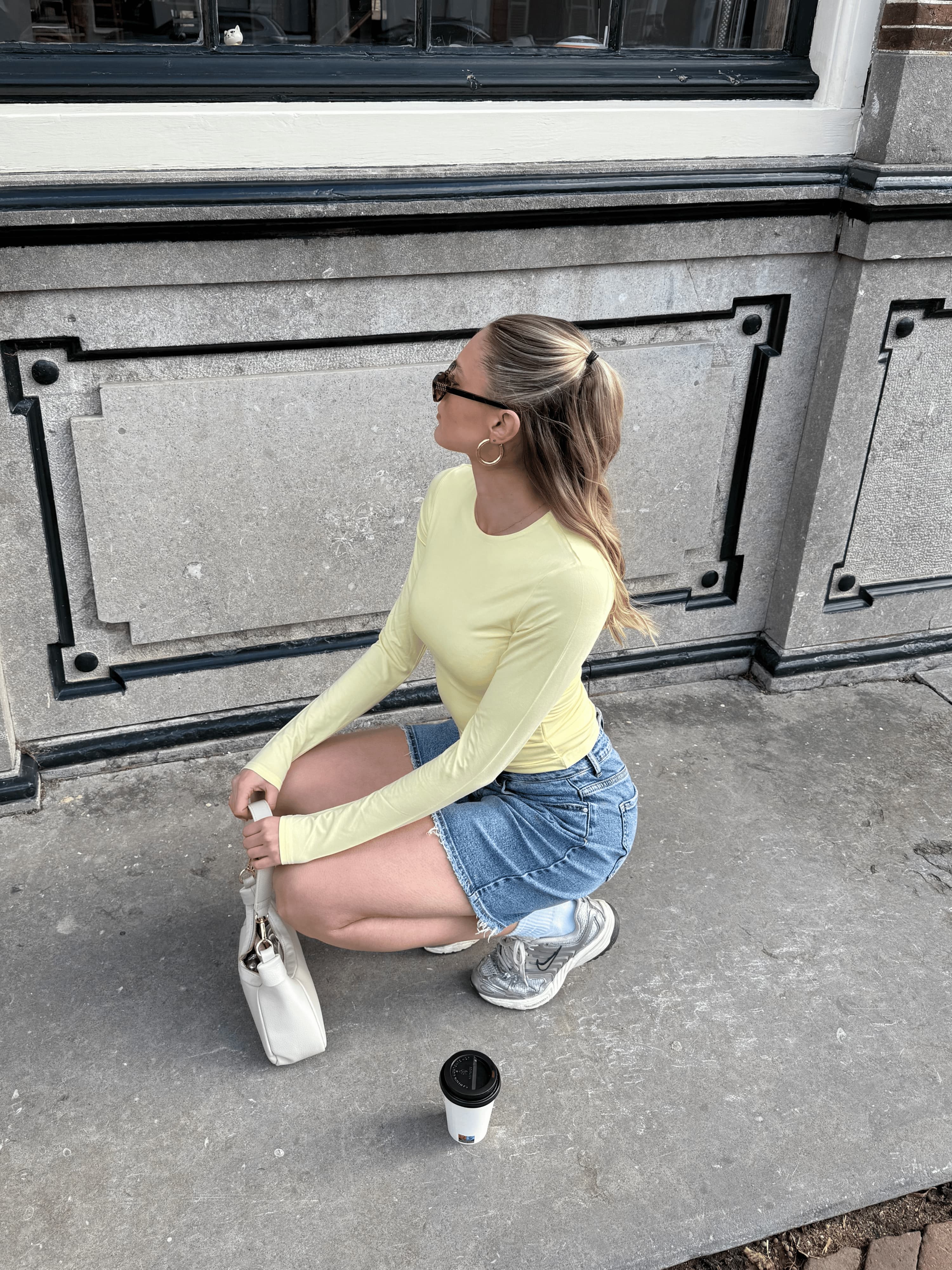Liza long sleeve top | Butter yellow | Tall - Image 2