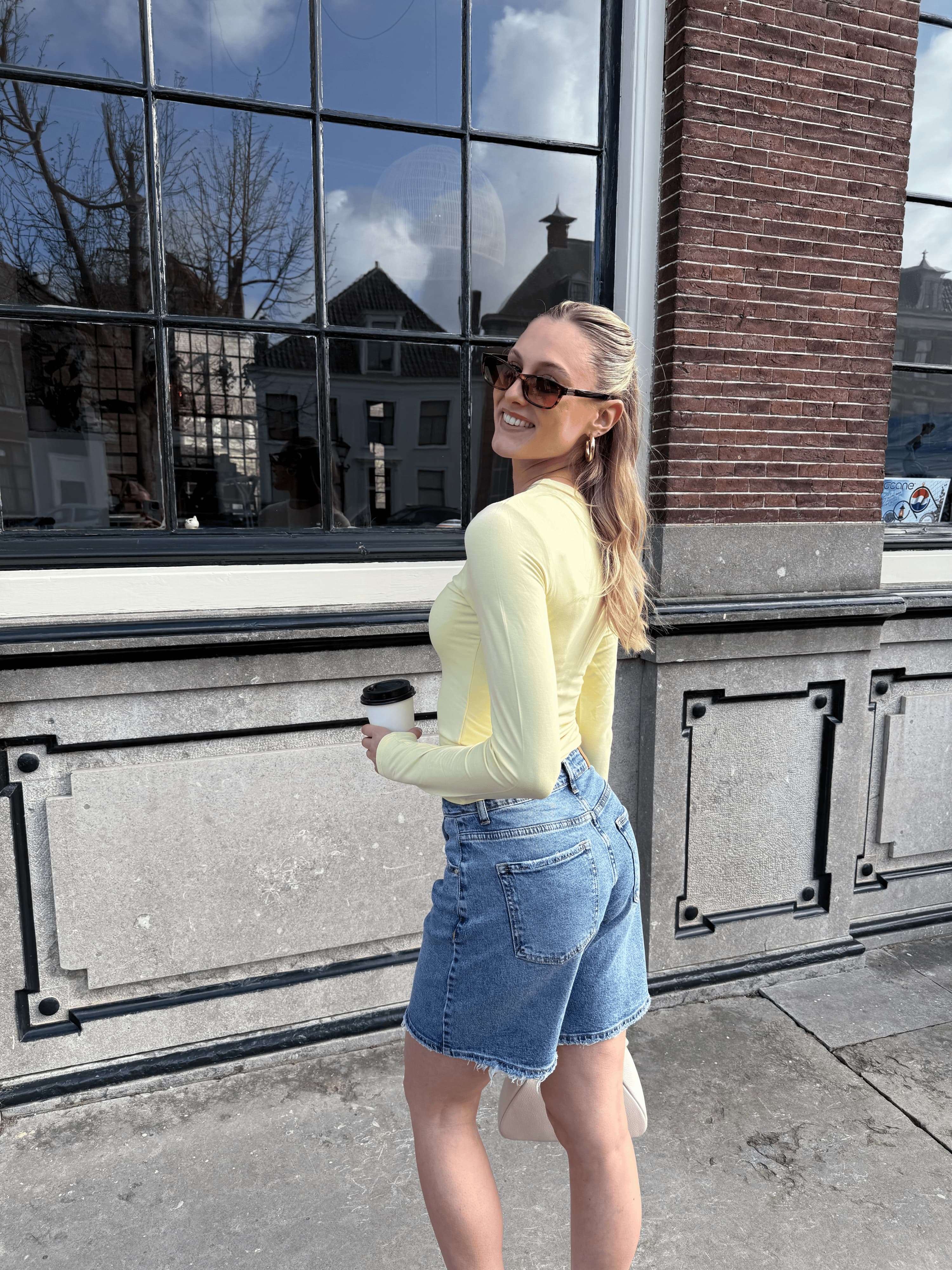 Liza long sleeve top | Butter yellow | Tall - Image 6