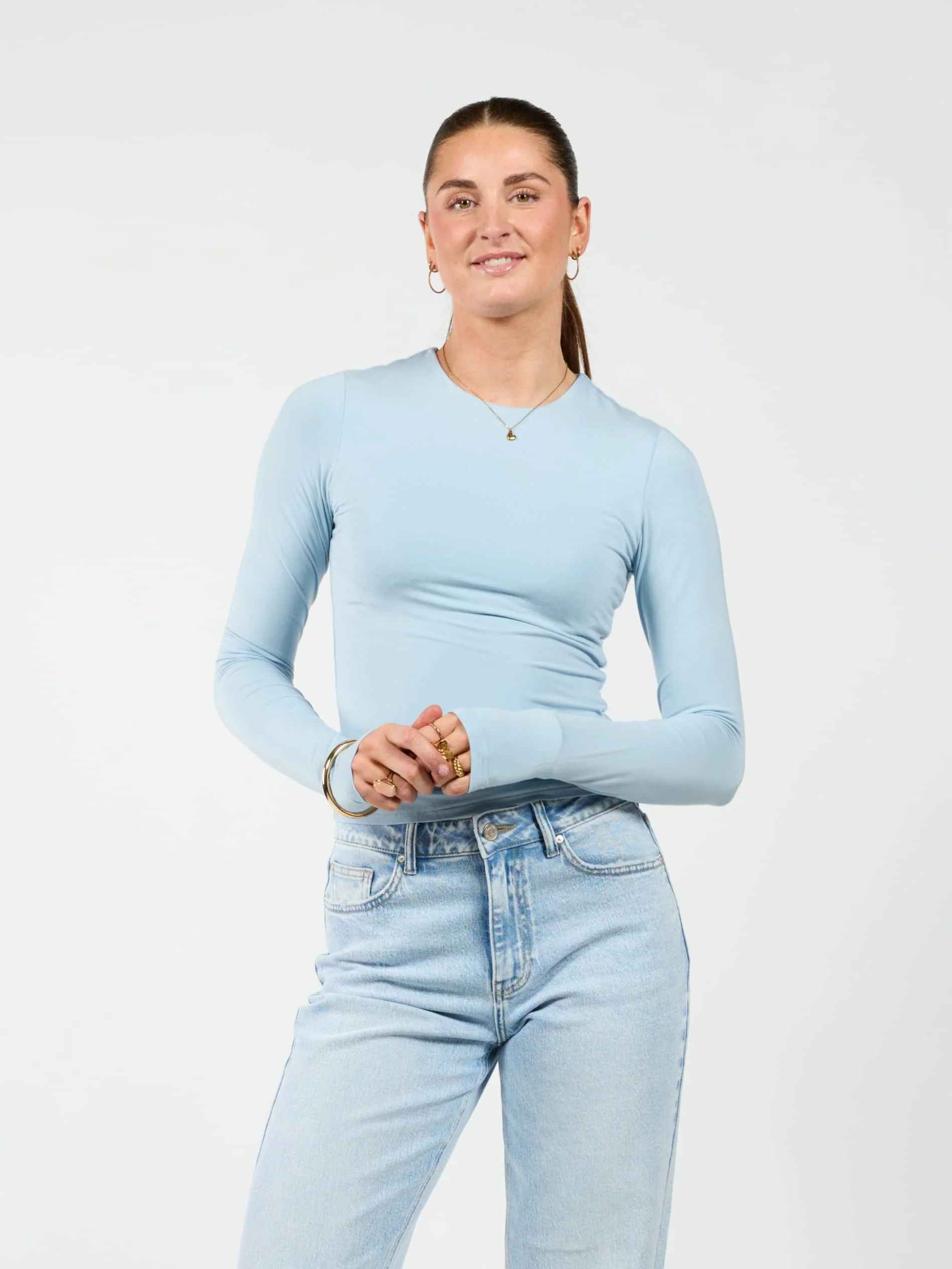 Liza long sleeve top | Lichtblauw | Tall